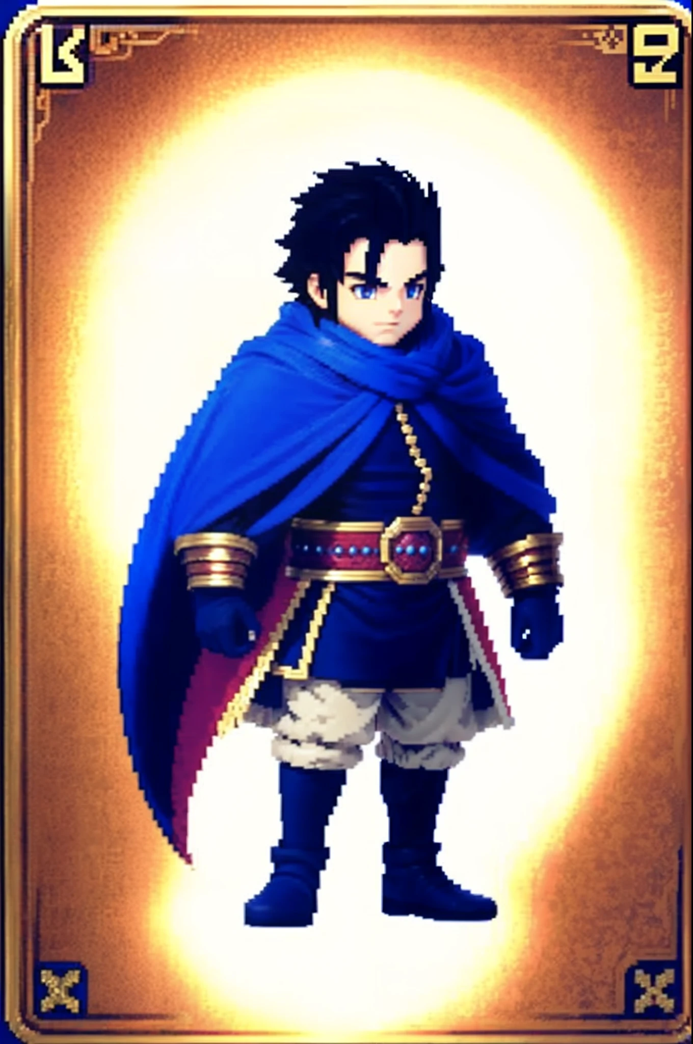 pixel game《dragon quest》,Game character design,(cavalier:1.4),Heavy armor,16-bit pixels