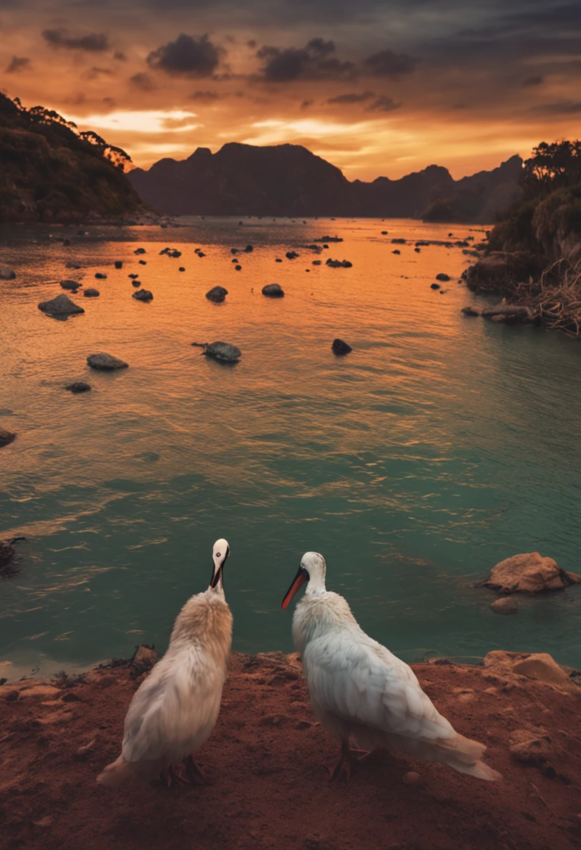 UMA FORMIGA SEGURANDO UM GALHO E AO FUNDO UM LINDO POR DO SOL