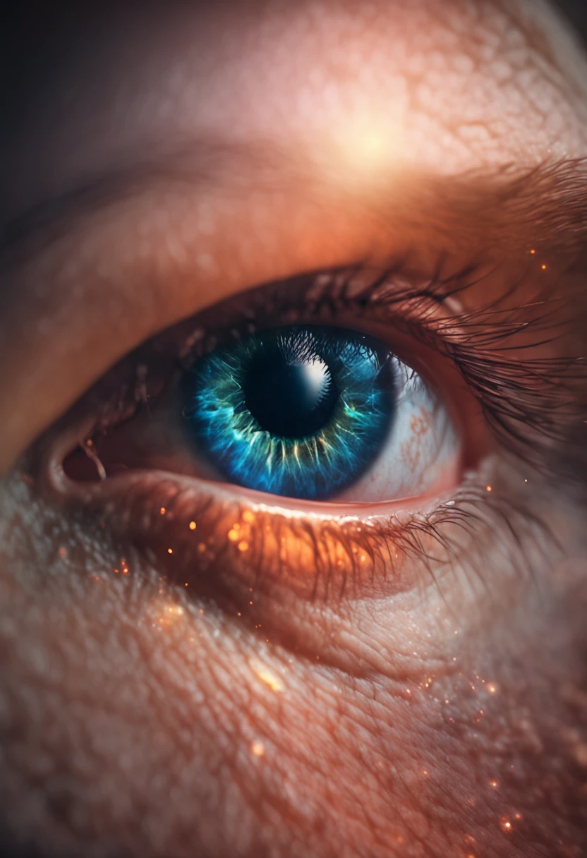 A beautiful eye with a supernova in place of the iris, rendered in hyper-realistic 8K resolution.