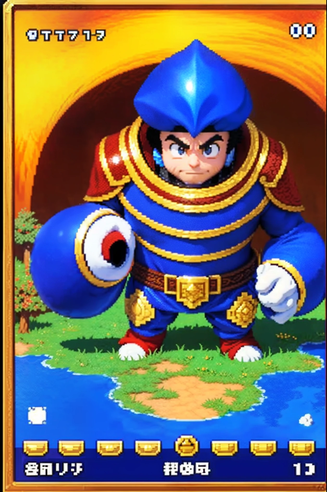 pixel game《dragon quest》,Game character design,(cavalier:1.4),femele,Heavy armor,16-bit pixels