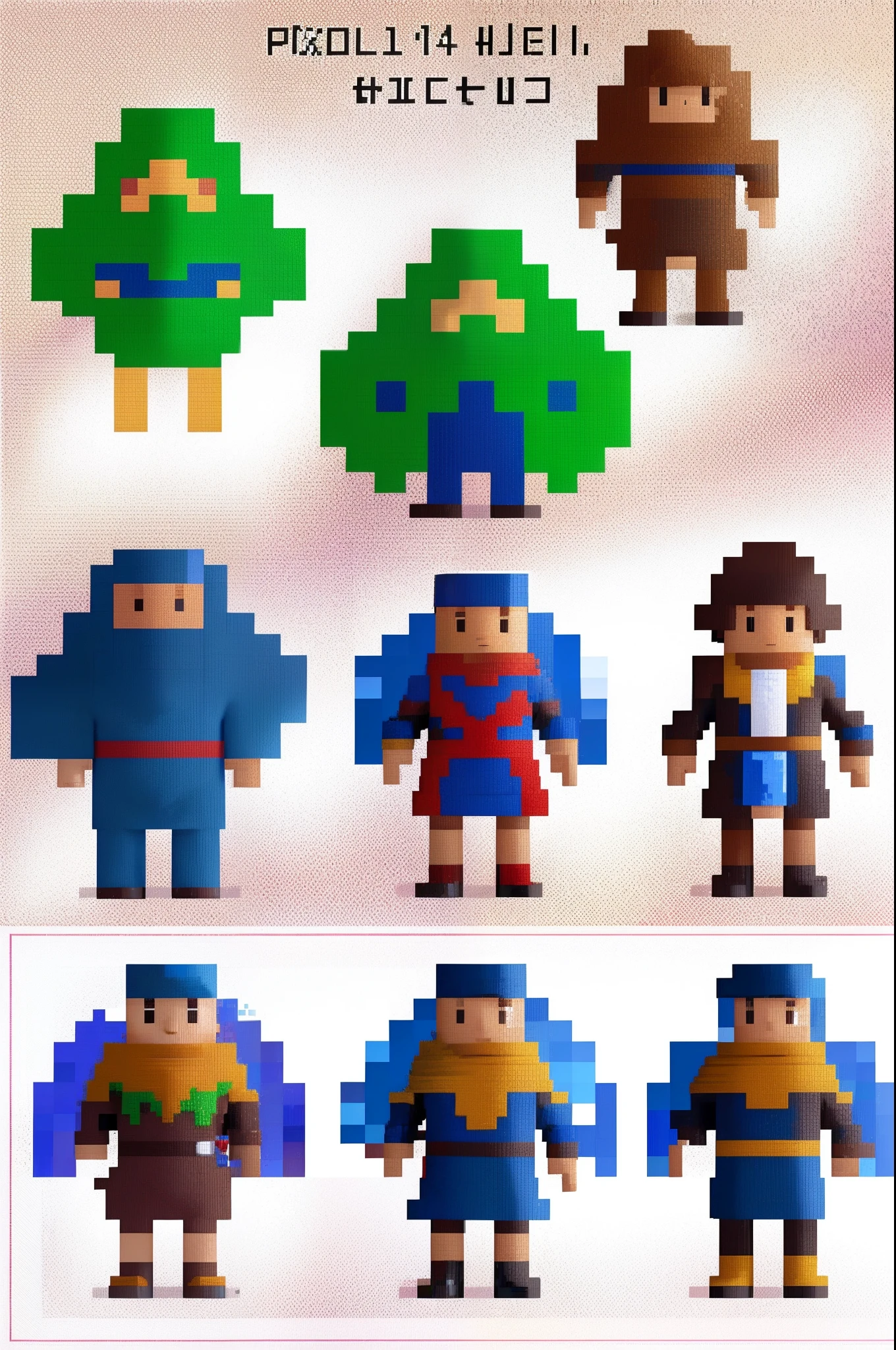 pixel game《dragon quest》,Game character design,(cavalier:1.4),Heavy armor,16-bit pixels
