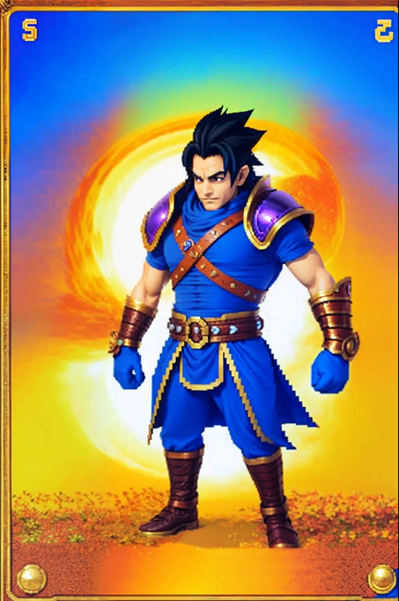 pixel game《dragon quest》,Game character design,(cavalier:1.4),femele,Heavy armor,16-bit pixels