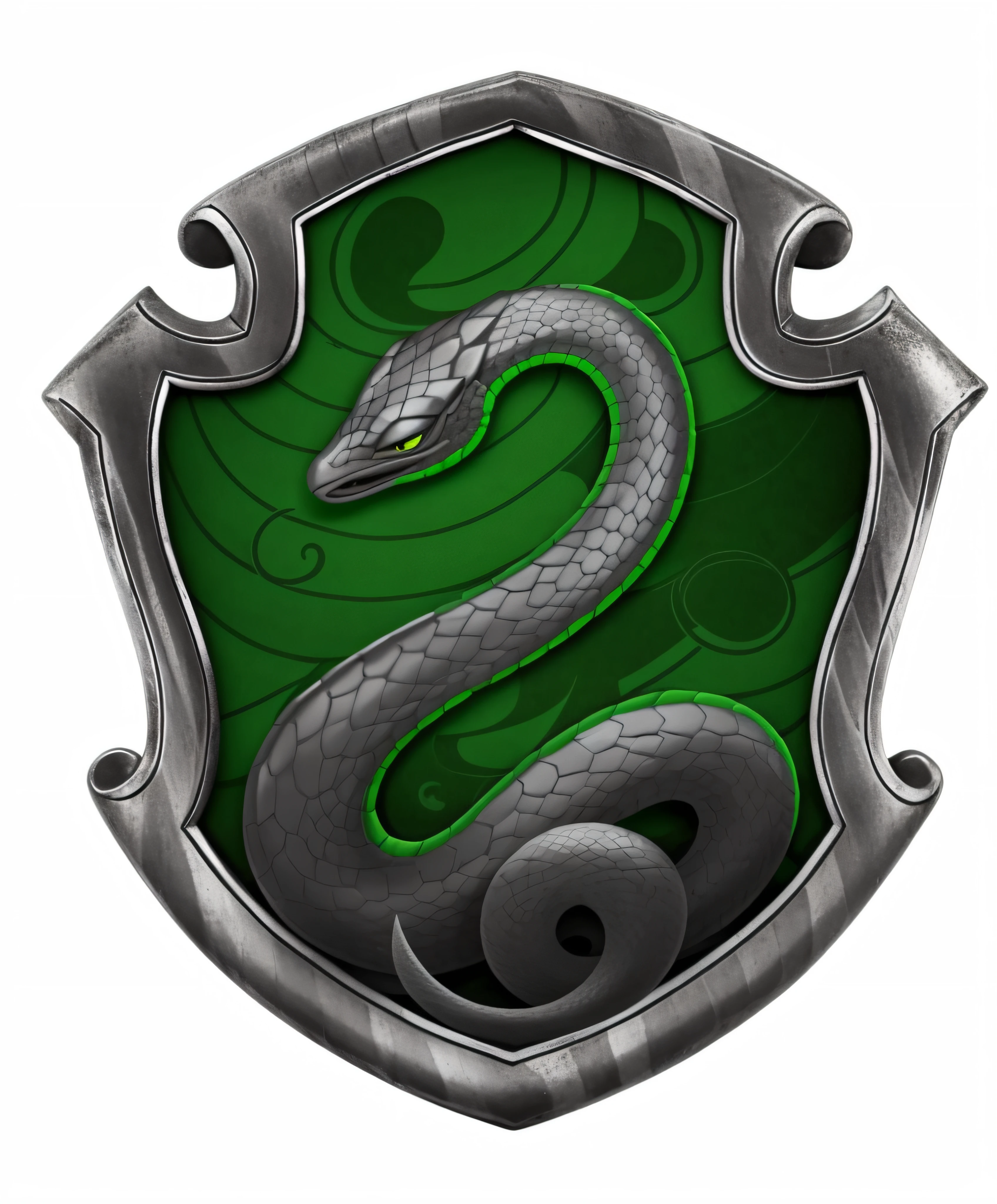 um escudo verde e preto com uma cobra sobre ele, Harry, hidra, Jormungandr, serpente, erva, Draco, universal, por Fuller Potter, jörmungandr, Similares a Malfoy, cobra, pose serpenteina, Ron, Nagas, prata, Altas, Hogwarts, em Hogwarts, Slimey, alta resolução, reptile