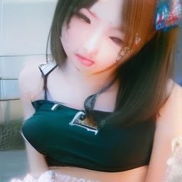 ollarbone,white colors t-shirt,off-shoulder look,bare shoulder,midriff peek,frill panties,open mouth,tongue out,cum on tongue,stand,eye level shot,,flont view,upper body,(1girl,Beautiful 14 year old girl),((Slender,Small breasts,Small face,)),looking at viewer,Black Hair,bangs,one side up,Beautiful and detailed,Mischievous smile,Dimly lit room,Simple Background,Black background,Low lighting
