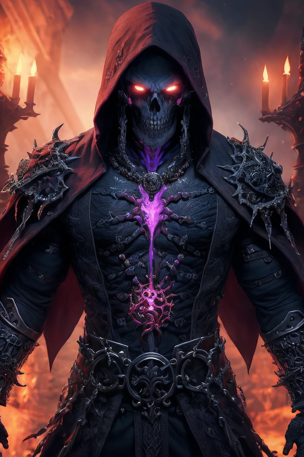 (extremely detailed 8k wallpaper), a medium shot photo of a fearful necromancer, intricate, high detail, dramatic