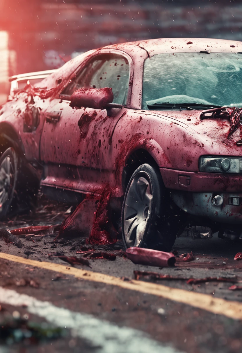 A Zombie Car, eating humans, Blood, Blood Sparks, HD