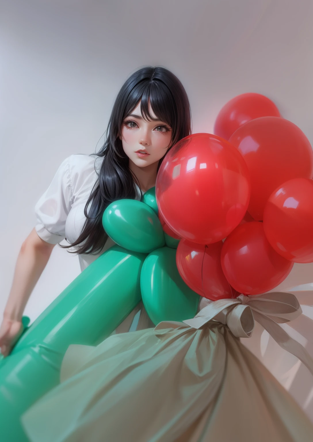 Rose balloon in hand