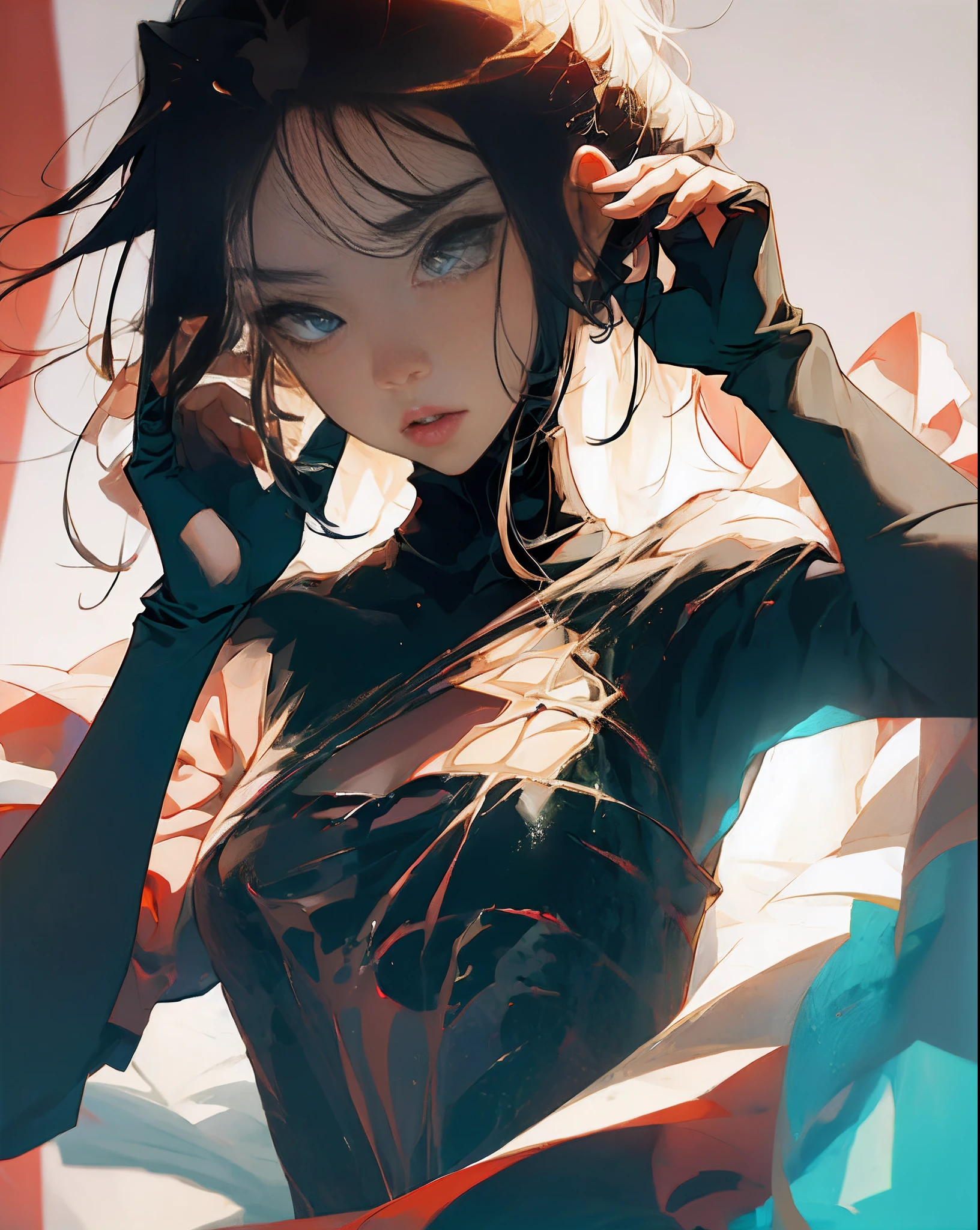 Anime girl with see through clothes