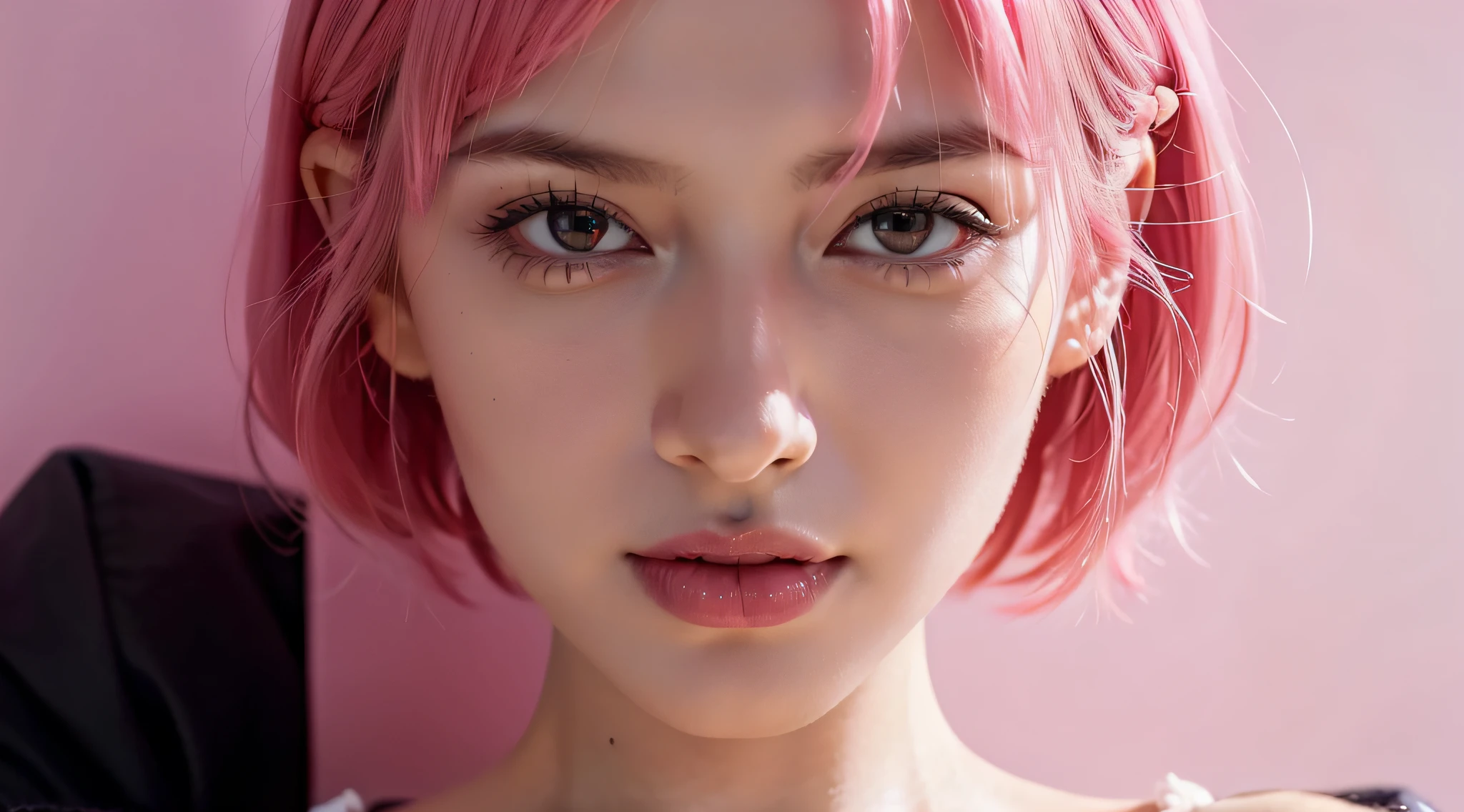photo of a woman living a luxury life , cute girl , confident look, with short pink hair, jovana rikalo, full subject shown in photo, professional image , medium portrait, wide portrait, young business woman, color portrait, with pink hair, high quality portrait , aleksandra waliszewska
