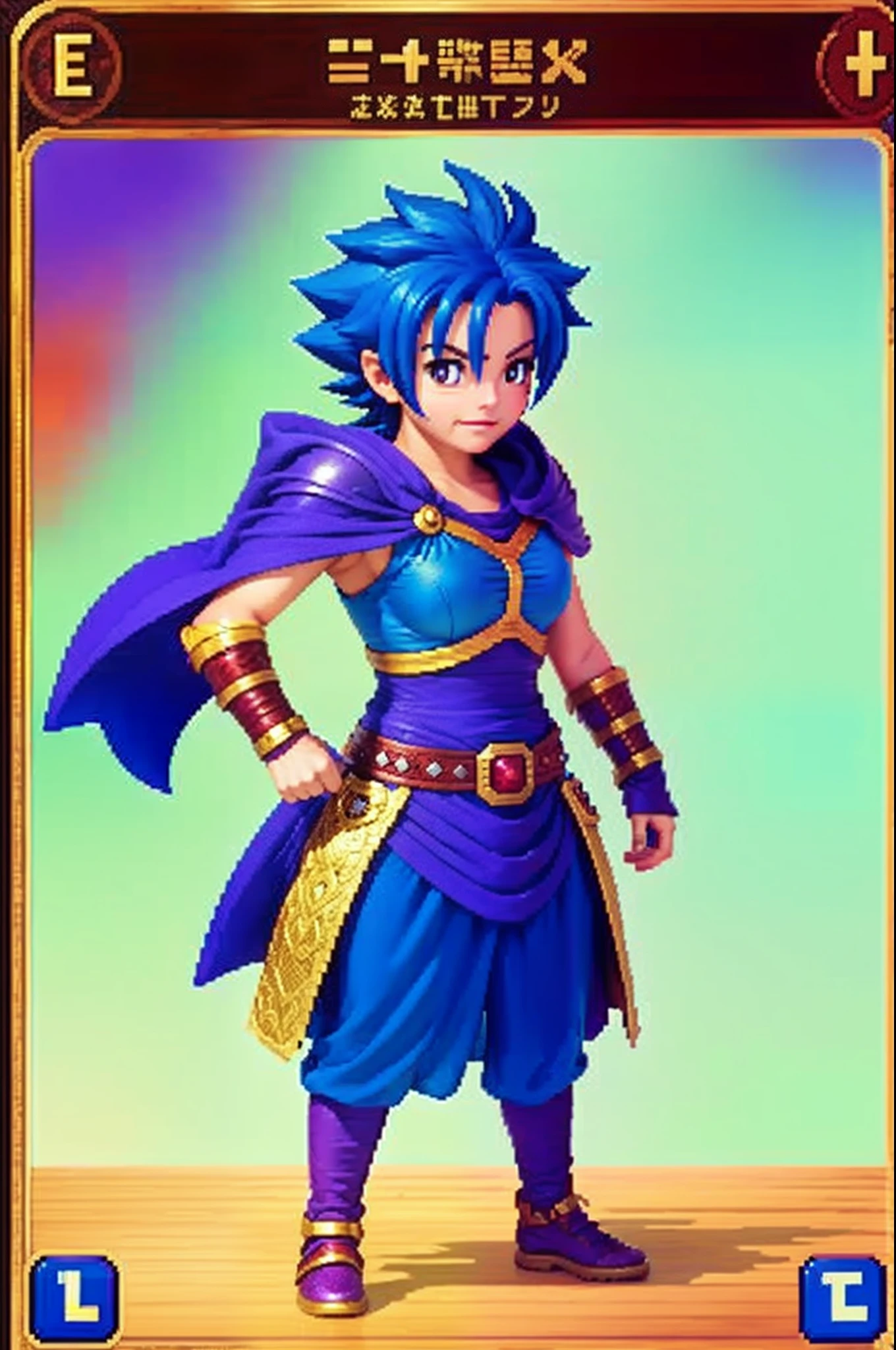 pixel game《dragon quest》，Game character design，（Lady Knight：1.4），Heavy armor，16-bit pixels