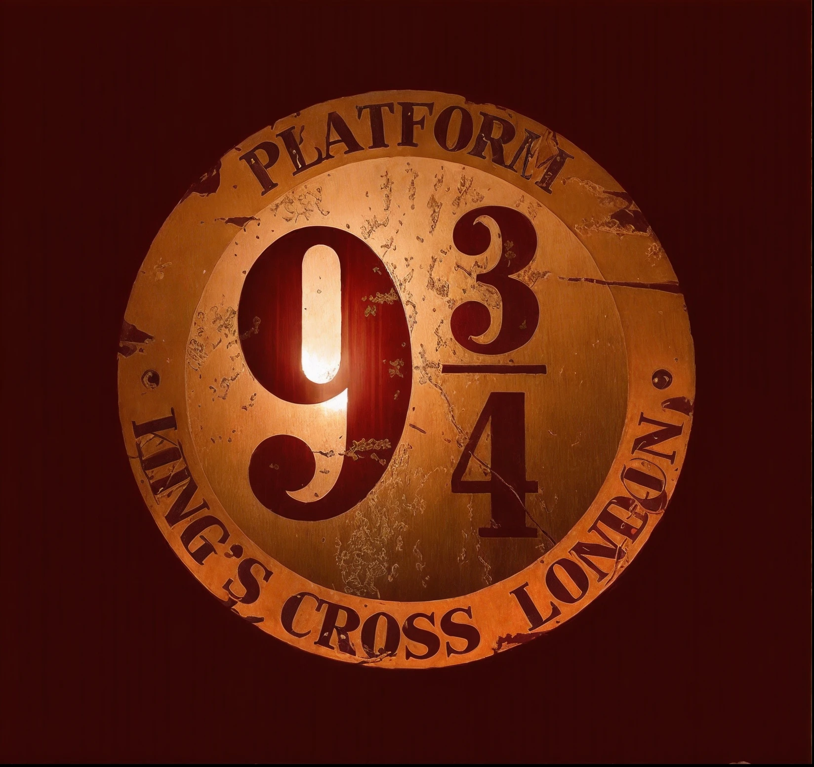 (Para fechar ,vermelho ,branco e preto), of a Harry Potter Express sign with a number 9, Plataforma 9 3 / 4, Gryffindor, Three-Bedroom View, 2 4 anos, Harry, inspirado em Fuller Potter, version 3, harry potter series setting, Ambientado em 1999, em 9 4, Directed by: Kristin Nelson, travessuras administradas, Ambientado em 1998