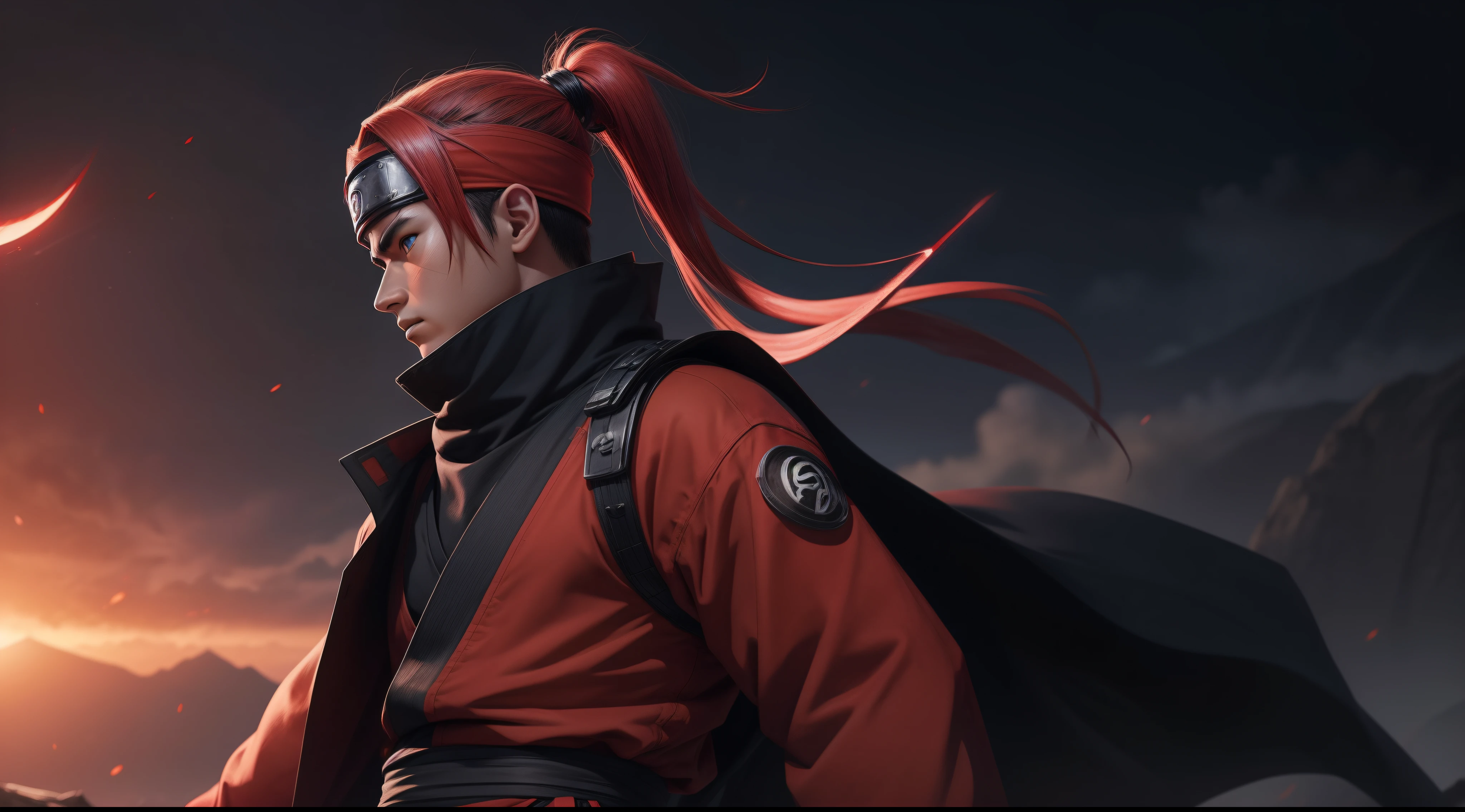 Hot profile picture, masterpiece, extremely accurate rendering, cool beautiful Naruto, solo, believable, savior of the world, simple design, best visuals, 8K, light red eyes , the clothes color is the same as the original ninja.