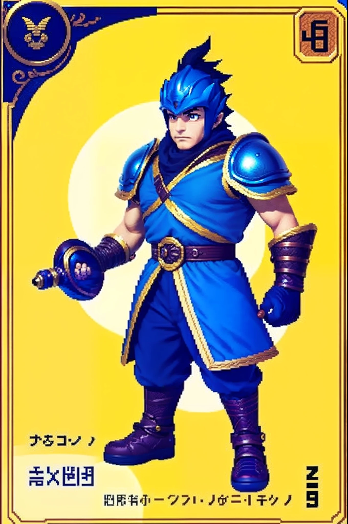 pixel game《dragon quest》，Game character design，（cavalier：1.4），femele，Heavy armor，16-bit pixels