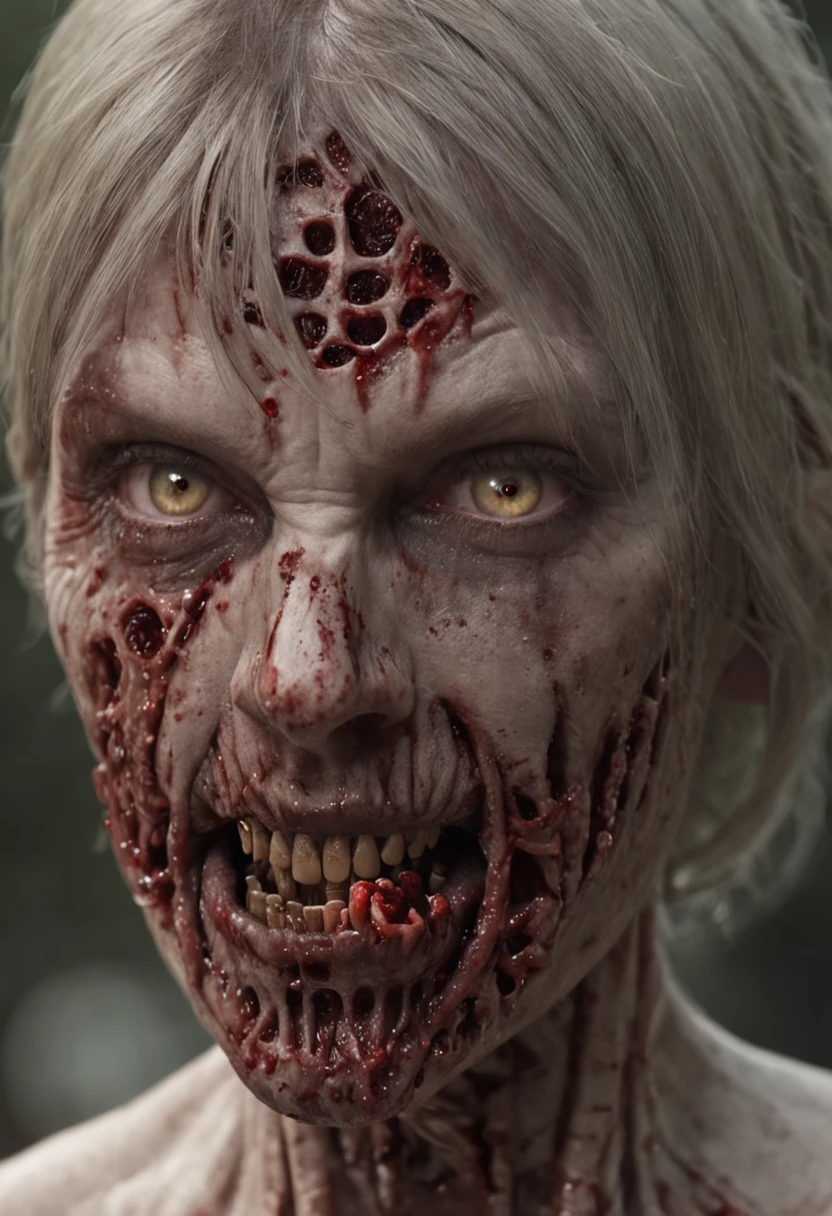 A Zombie, eating humans, creepy, Horror, Blood, Blood Sparks, detailed and Intincicated, HD