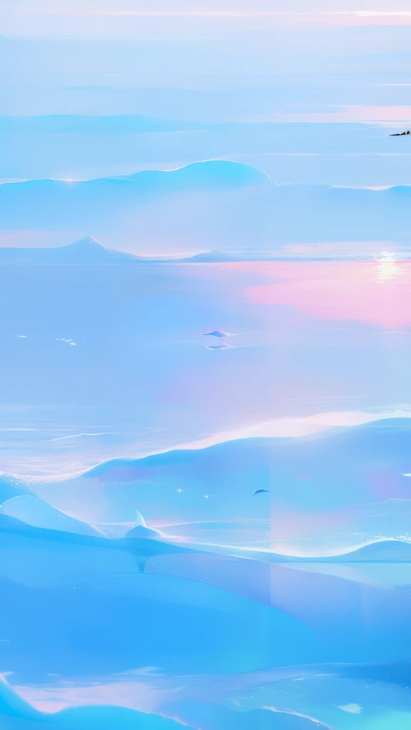 themoon,(((girl))),(Inside the clouds),((((Fly to the sea)))),in pink,blue colors,cyan colors,(((dolphins)))