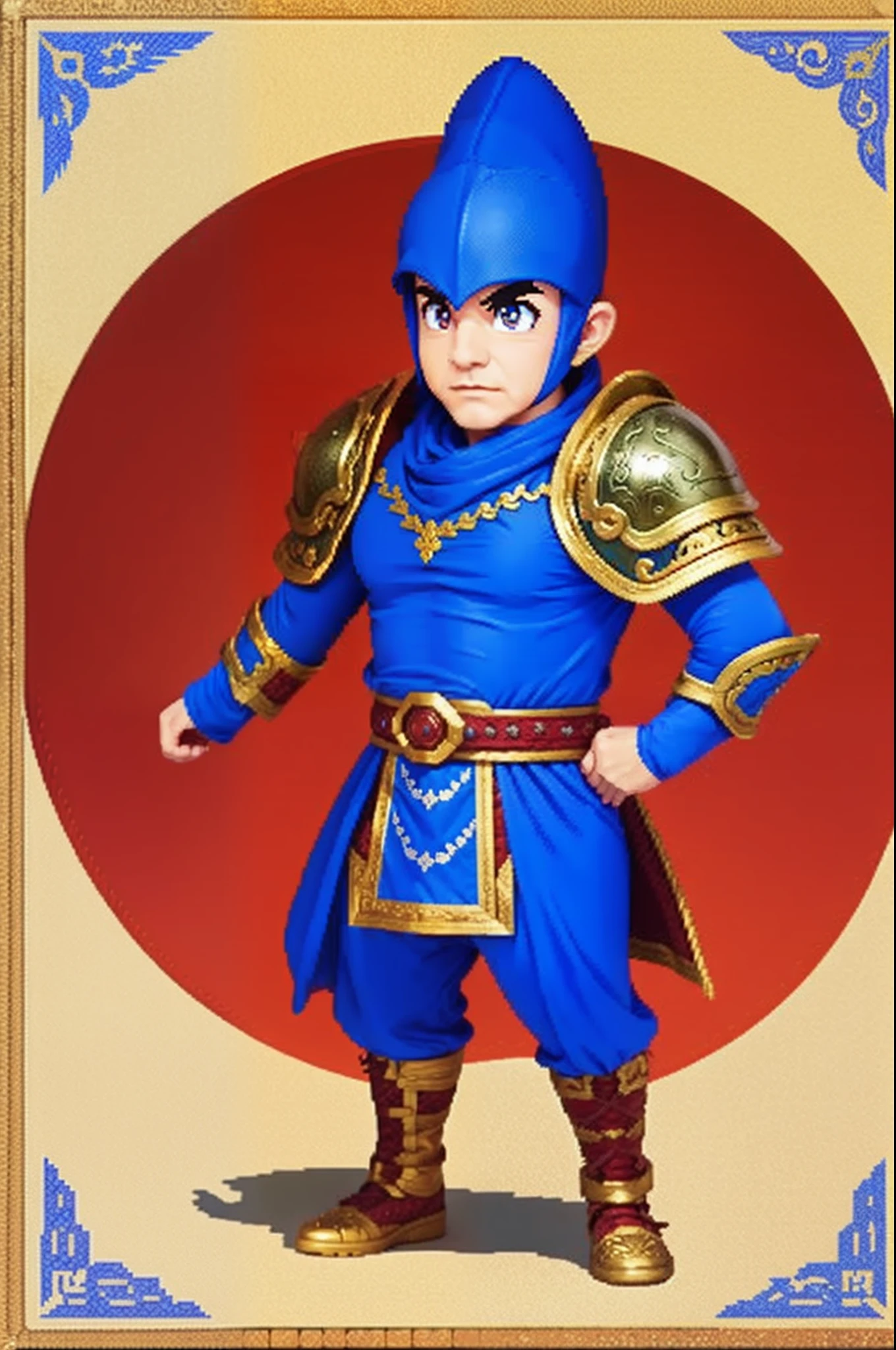pixel game《dragon quest》,Game character design,(cavalier:1.4),femele,Heavy armor,16-bit pixels