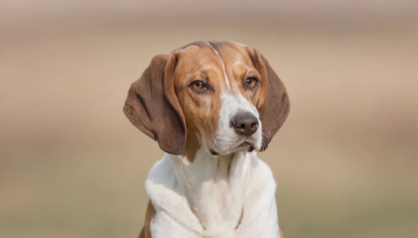 American Foxhound dog, single body, Perfil, lado, collor White Black & Tan