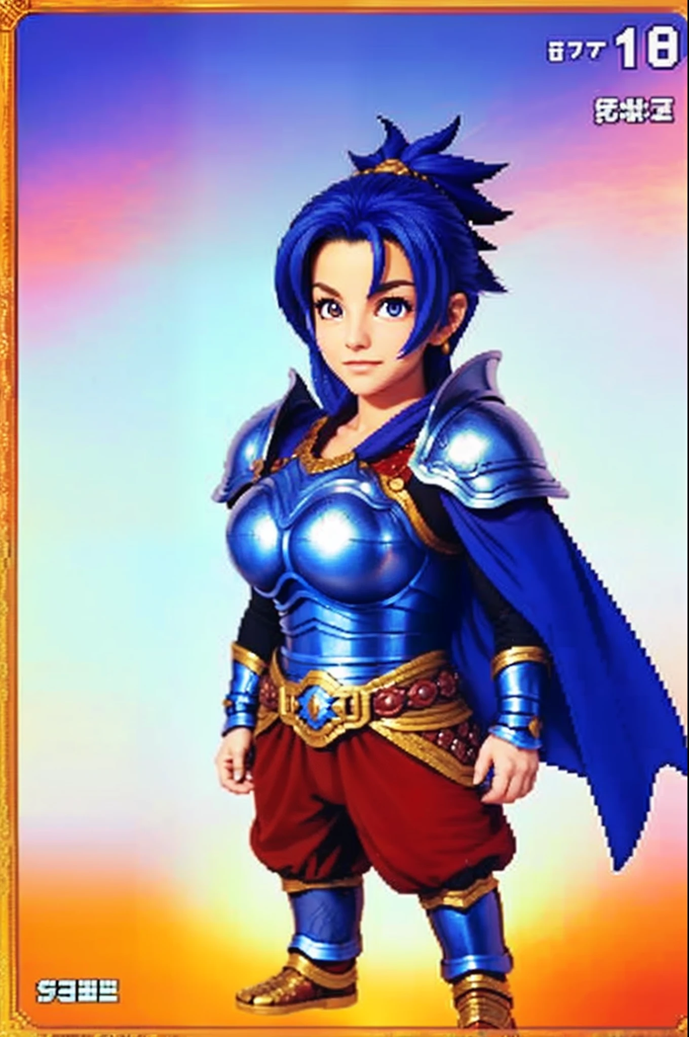 pixel game《dragon quest》,Game character design,(Lady Knight:1.4),Heavy armor,16-bit pixels