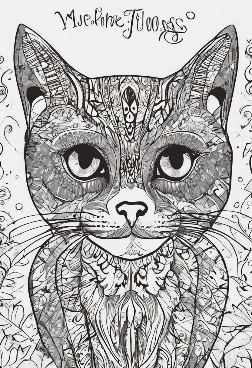 Gato preto, fofo, desenho, olhos fofos, alta qualidade, foto opaca, estilo desenho em quadrinhos