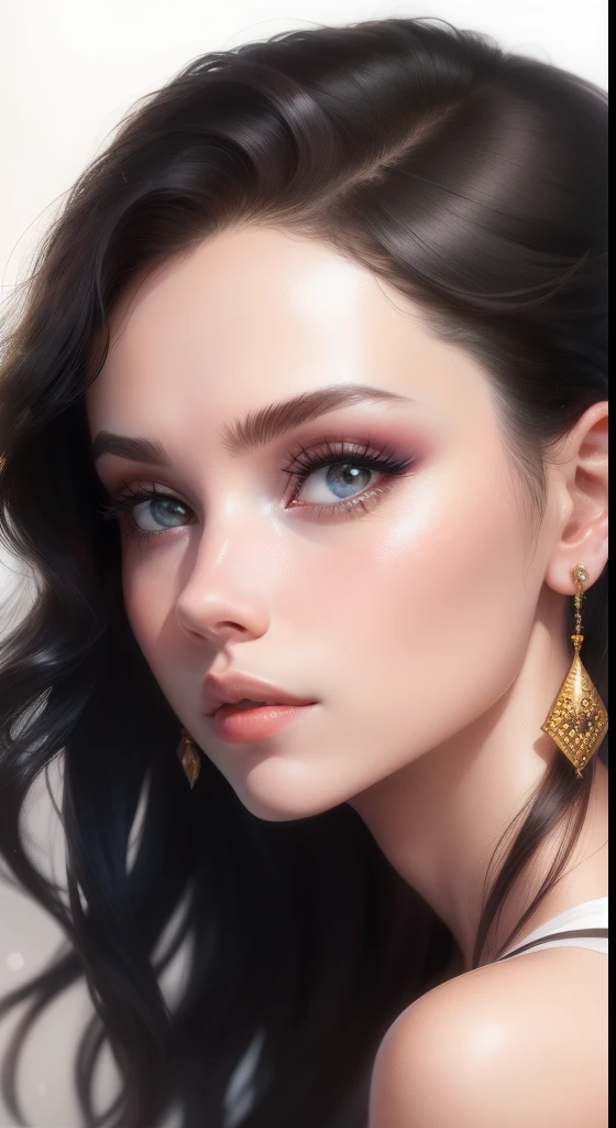 woman,Half of the face,With earrings