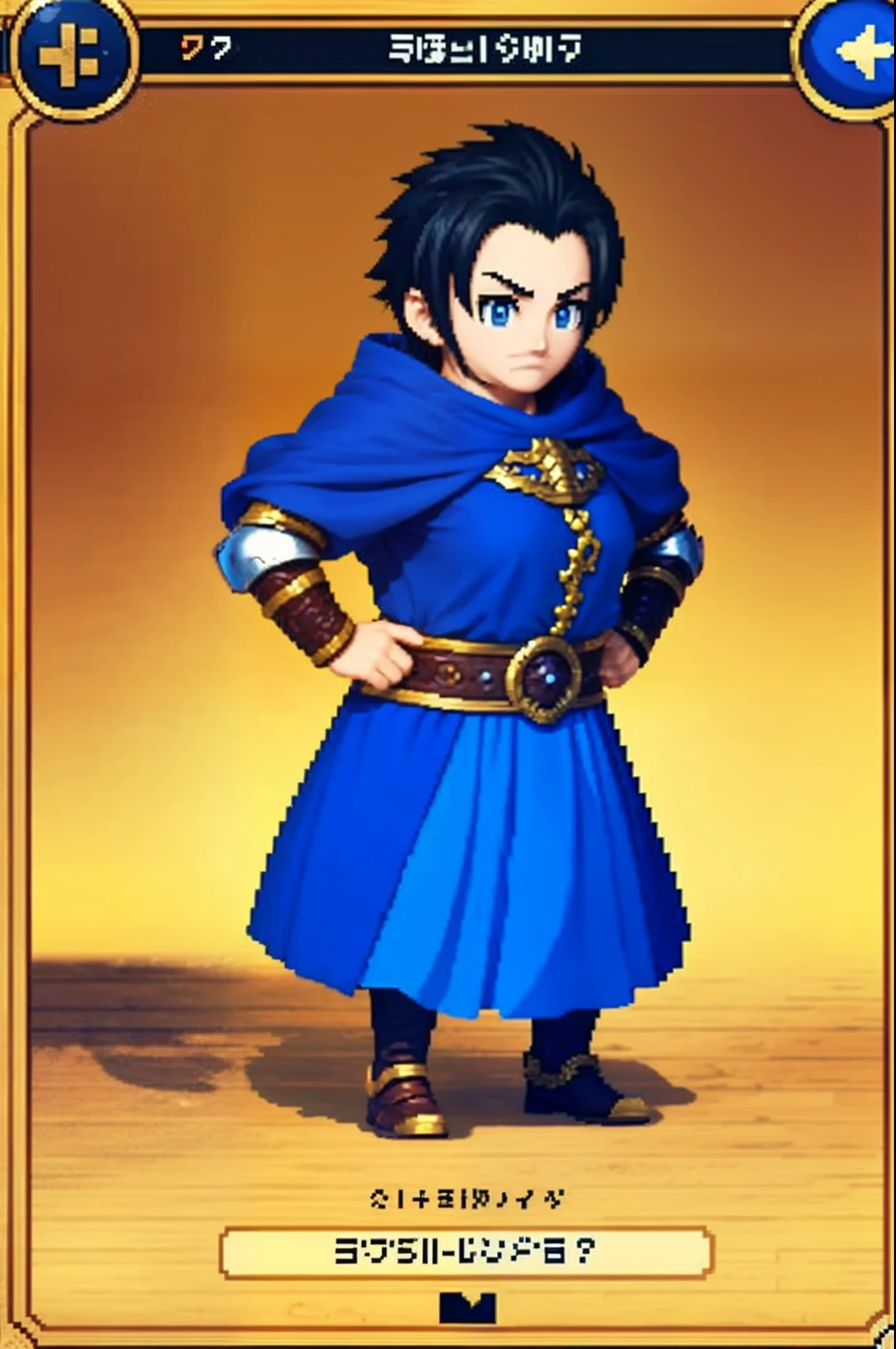 pixel game《dragon quest》,Game character design,(Lady Knight:1.4),Heavy armor,16-bit pixels