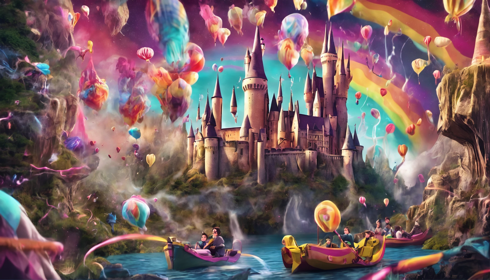 wizarding world, cogumelos flutuantes, acidic travel, LSD