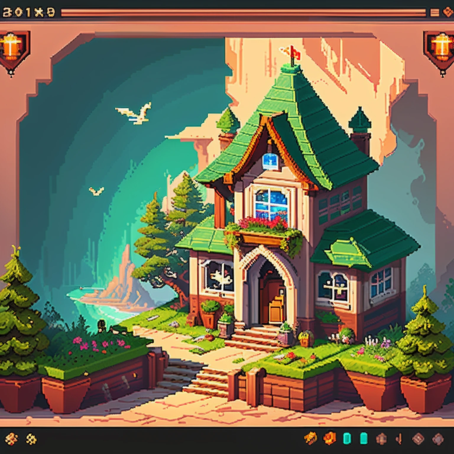 Pixel art,planar,Scenes