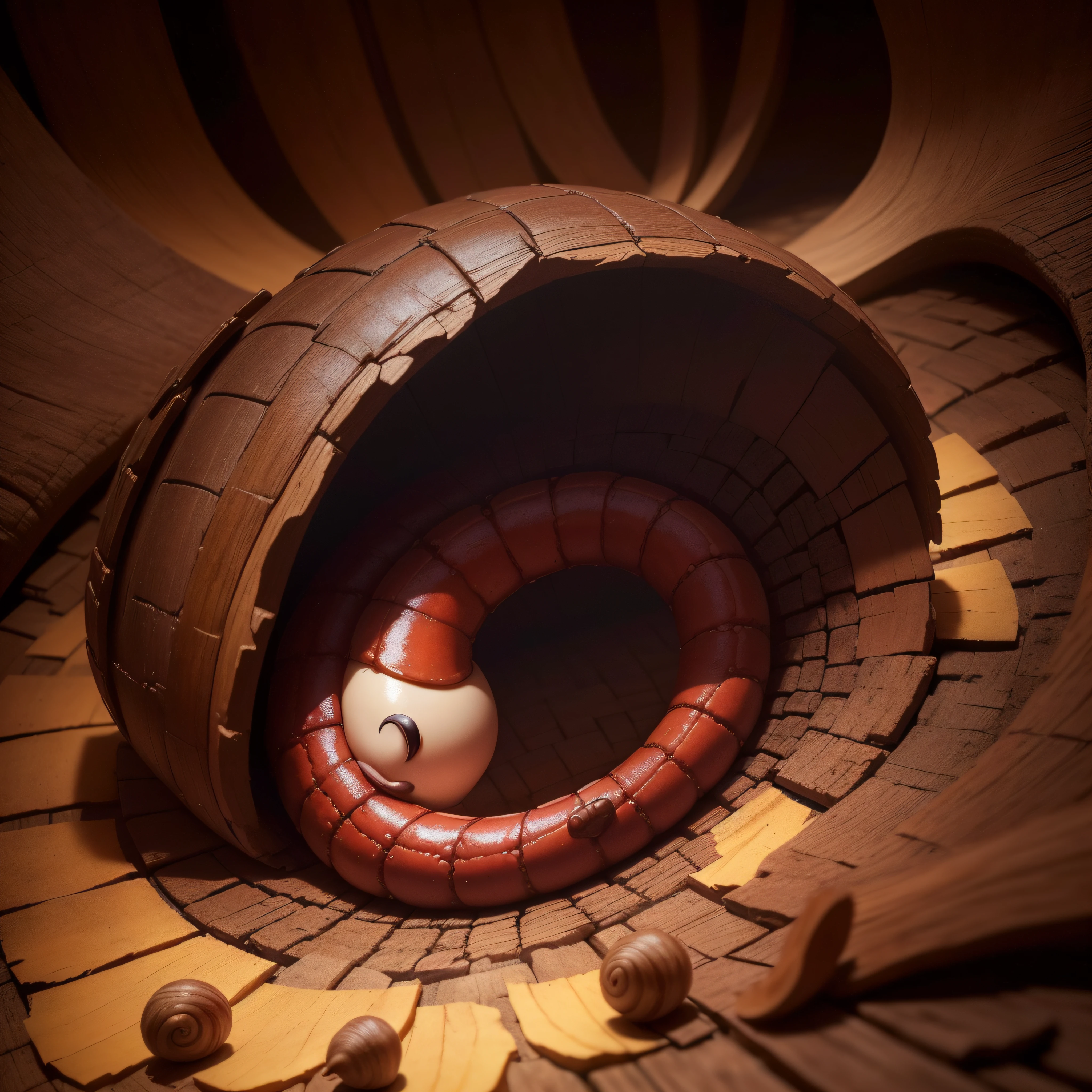 (extremadamente detallado, obra maestra, La mejor calidad, foto antigua, principios de siglo) half Man half snail, una linterna directa lo ilumina, bosque de noche. plano cercano. sangre por el suelo.