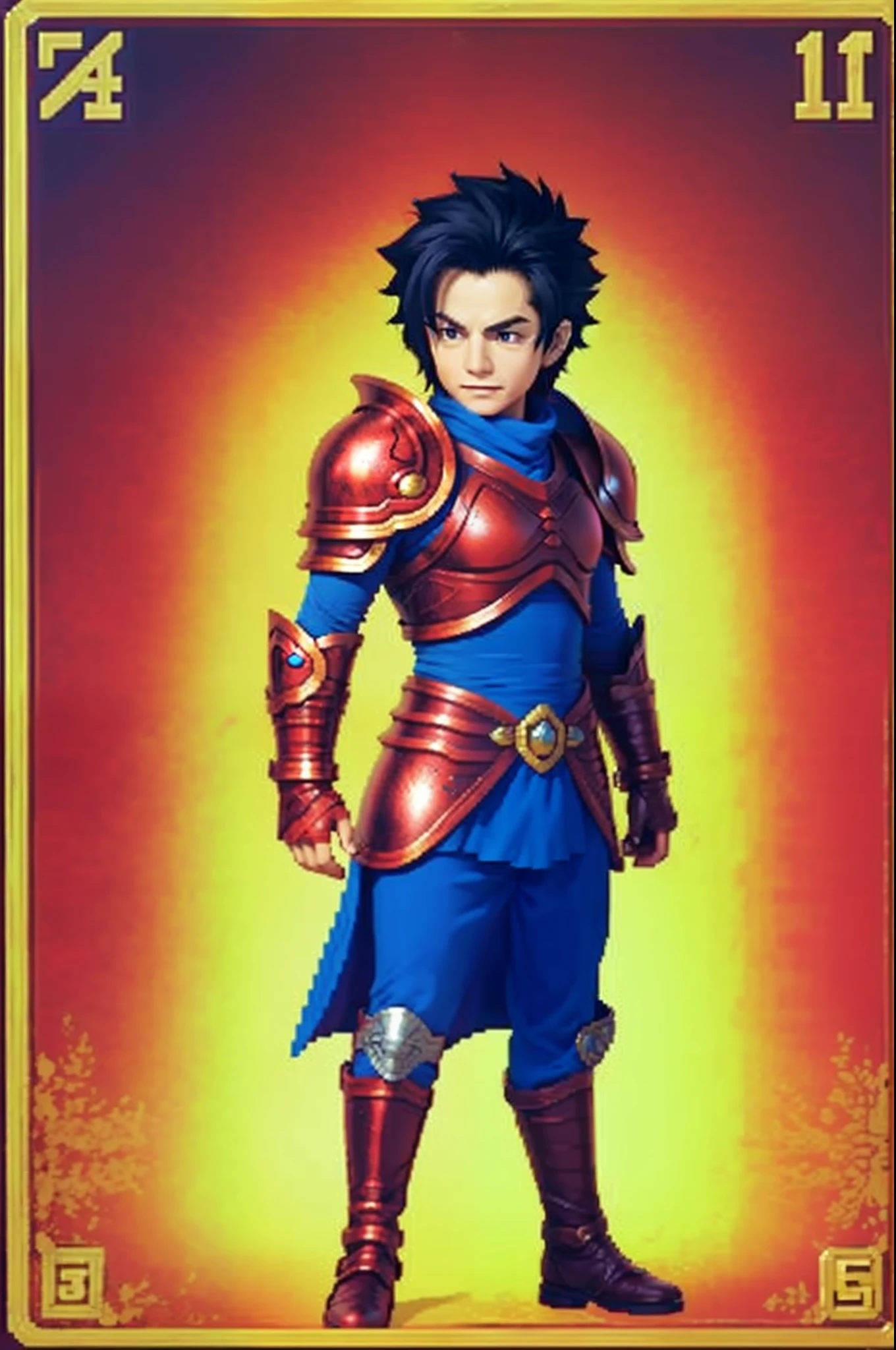 pixel game《dragon quest》，Game character design，（Lady Knight：1.4），red colour，Heavy armor，16-bit pixels