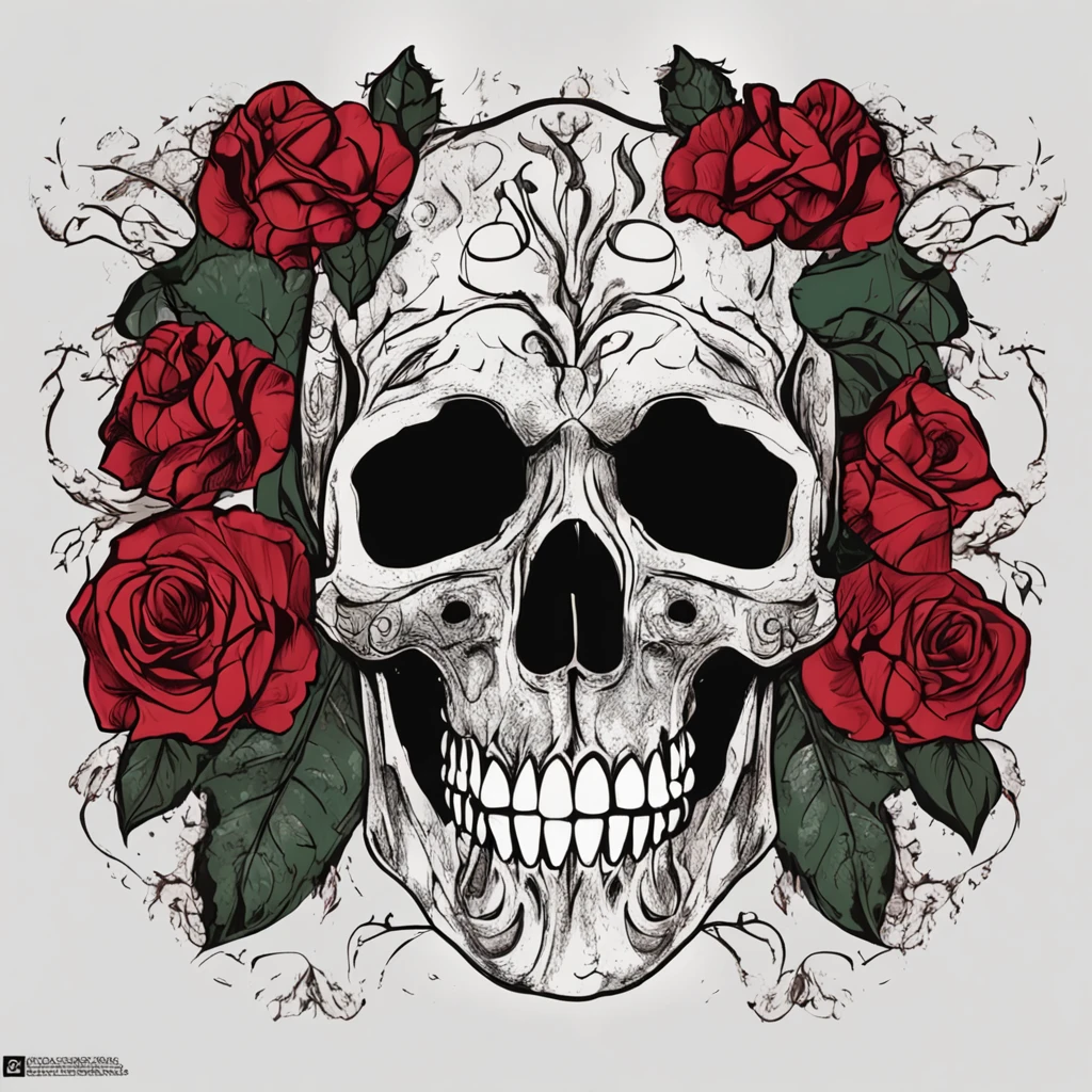 anatomically correct human teeth of the skull, artwork inspired by Ed Hardy