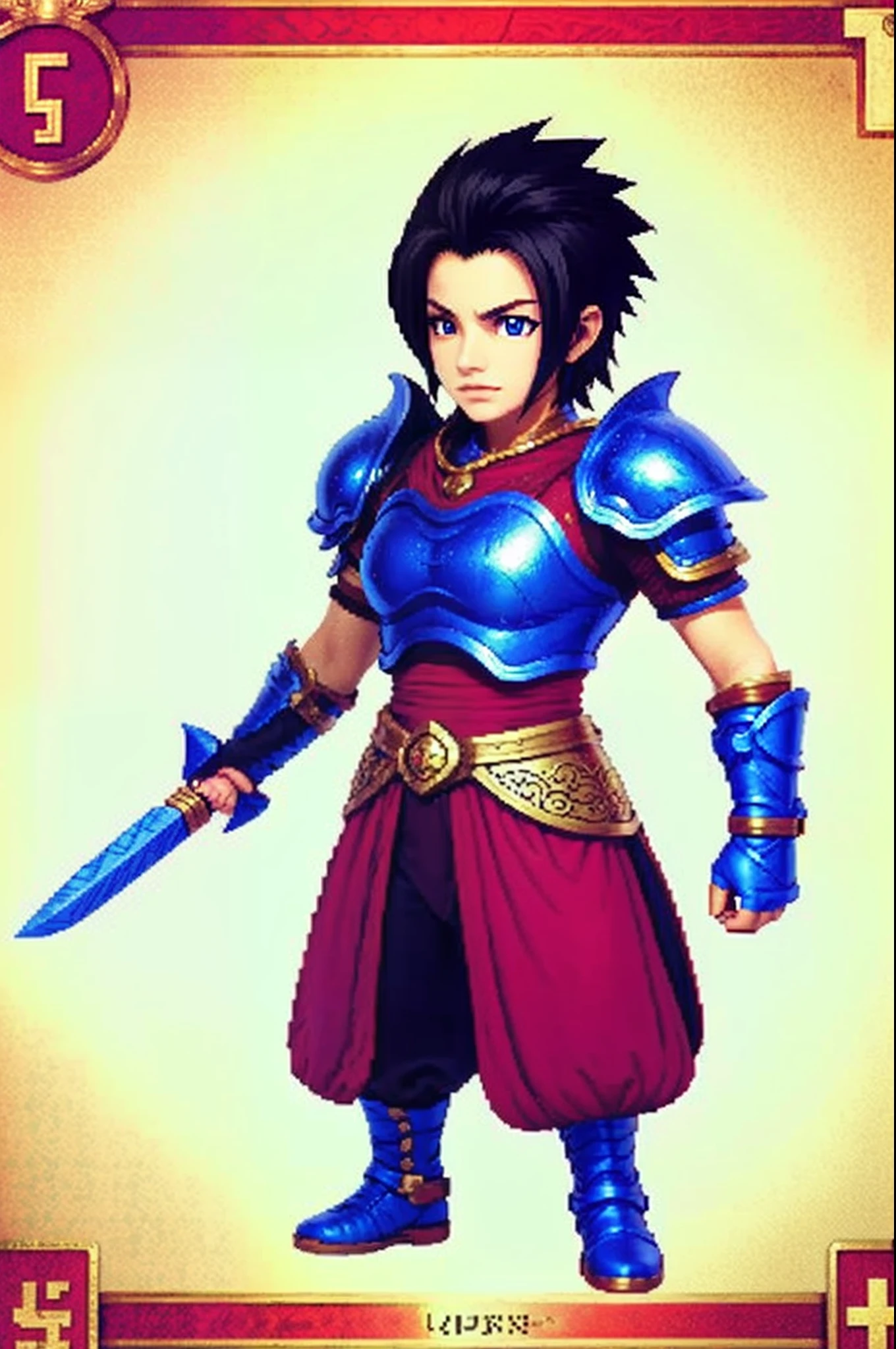pixel game《dragon quest》，Game character design，（Lady Knight：1.4），red colour，Heavy armor，16-bit pixels