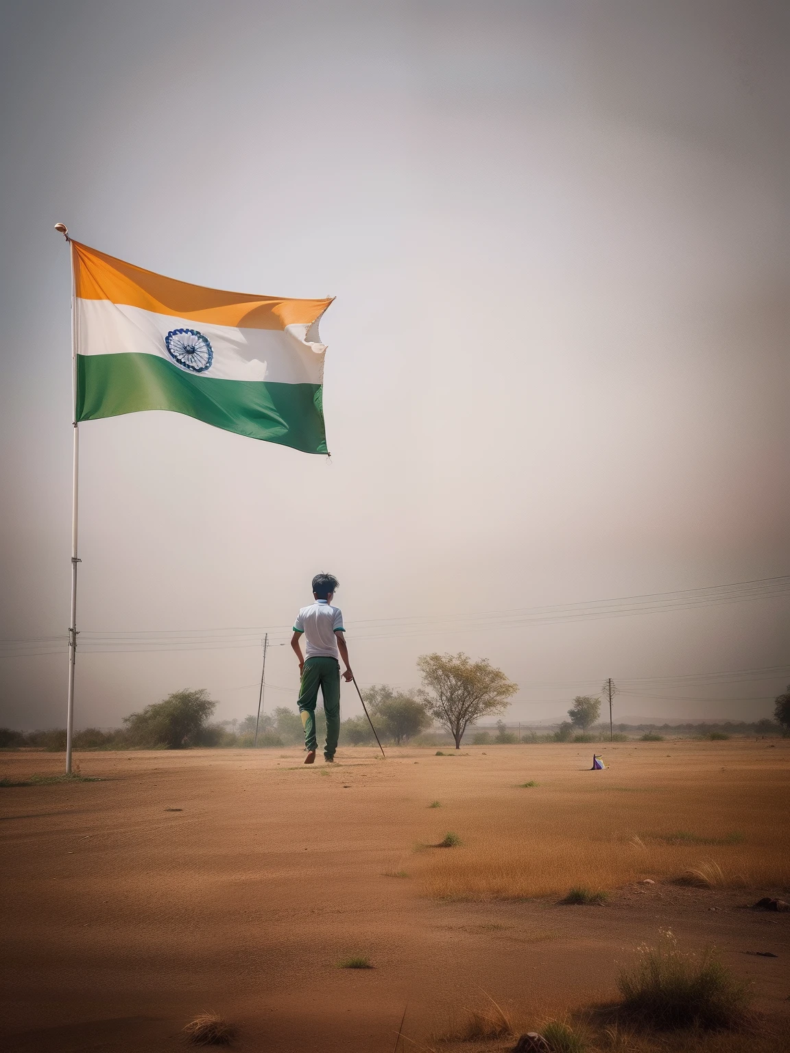 Change background indian national flag 15 august realistic boy hd real