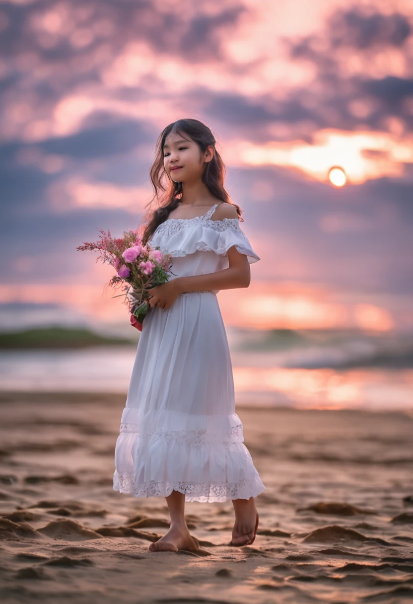 blue-sky、A smile、Raising the skirt with your hands、(((Not wearing panties)))、Very cute, a beauty girl, (9 girl), (fullnude), Ultra mini skirt naked, Beautiful face, eyes and skin with exquisite detail, Detailed black hair, Smile at the camera, Shooting from the knee up, the way from school to home, profetional lighting, BREAK, (realisitic, Photorealsitic:1.37), in 8K, (masterpiece), (top-quality:1.4), (超A high resolution:1.2), (Raw photography:1.2)、(super detailed beautiful cloths)、perfect anatomia、4fingers and 1thumb、hyper detailed background、(Wallpapers by Unity 8K)、(All Nude)、(Young breasts)、(slender)、(rib)