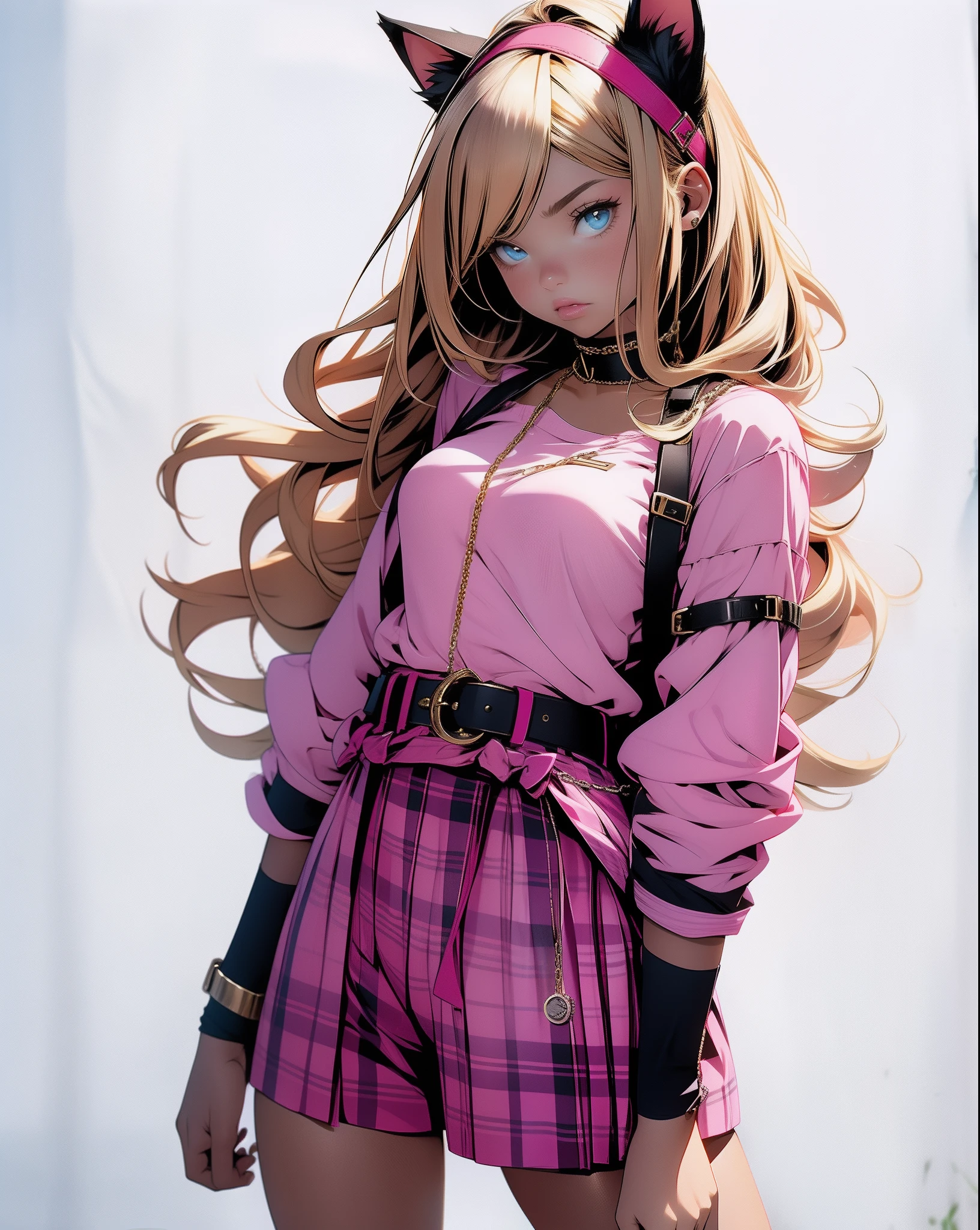 blond woman in a pink top and plaid shorts with a chain around her waist, bound arms
arms behind back, beautiful young catgirl, pink body harness, attractive cat girl, 18 years old, katelynn mini cute style, very sexy outfit, very beautiful cute catgirl, 1 , outfit photo, girl with cat ears, taken in 2 0 2 0, catgirl