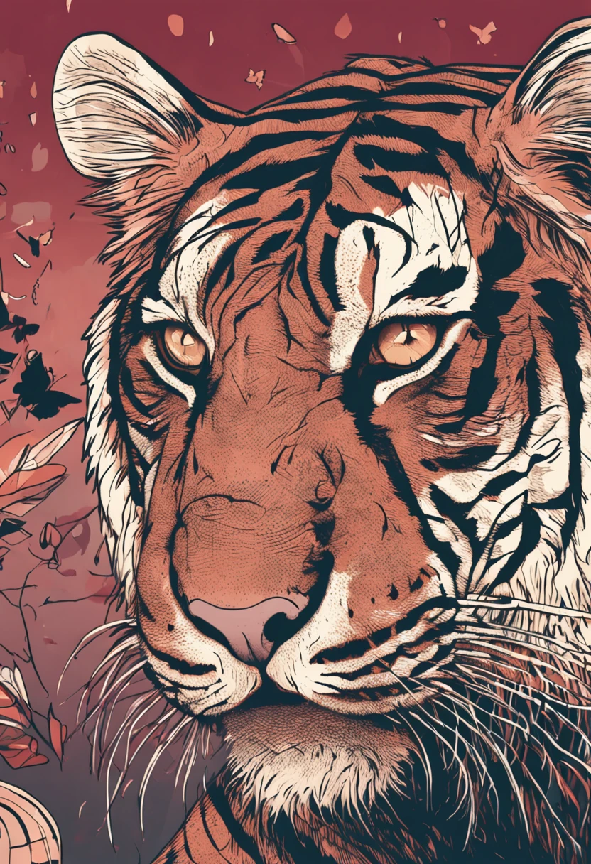 um tigre com corpo malhado,de terno, trabalhando em um computador