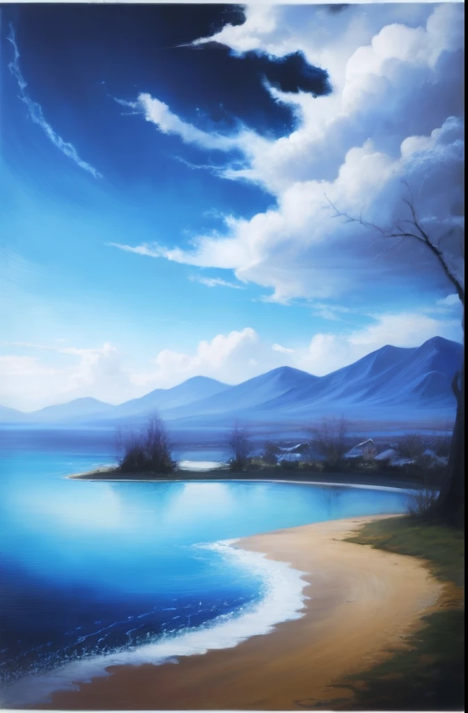Cirno from the Eastern Project, Oil painting