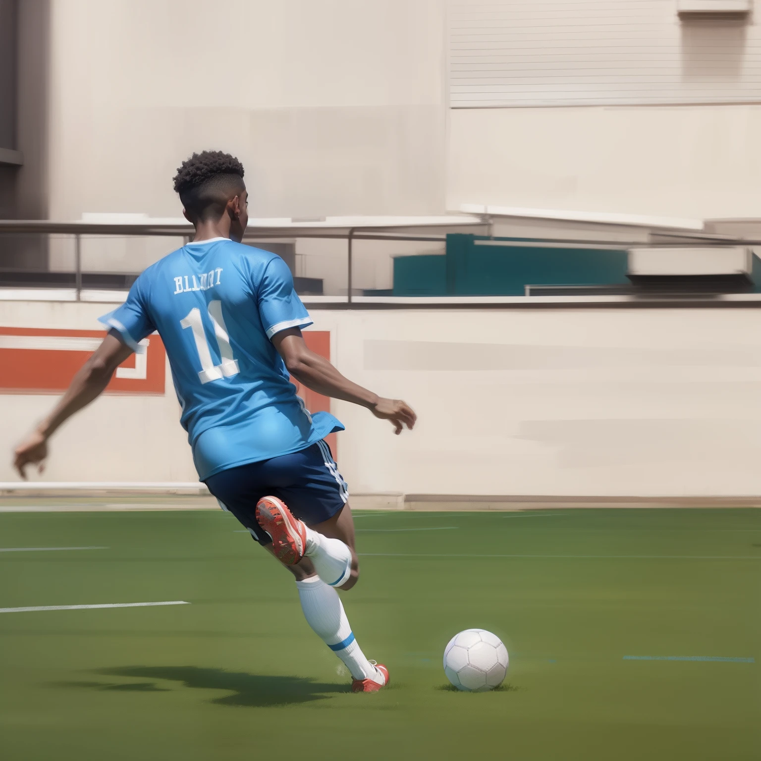 Change background football court realistic boy hd blue jersey ARCHIT 10