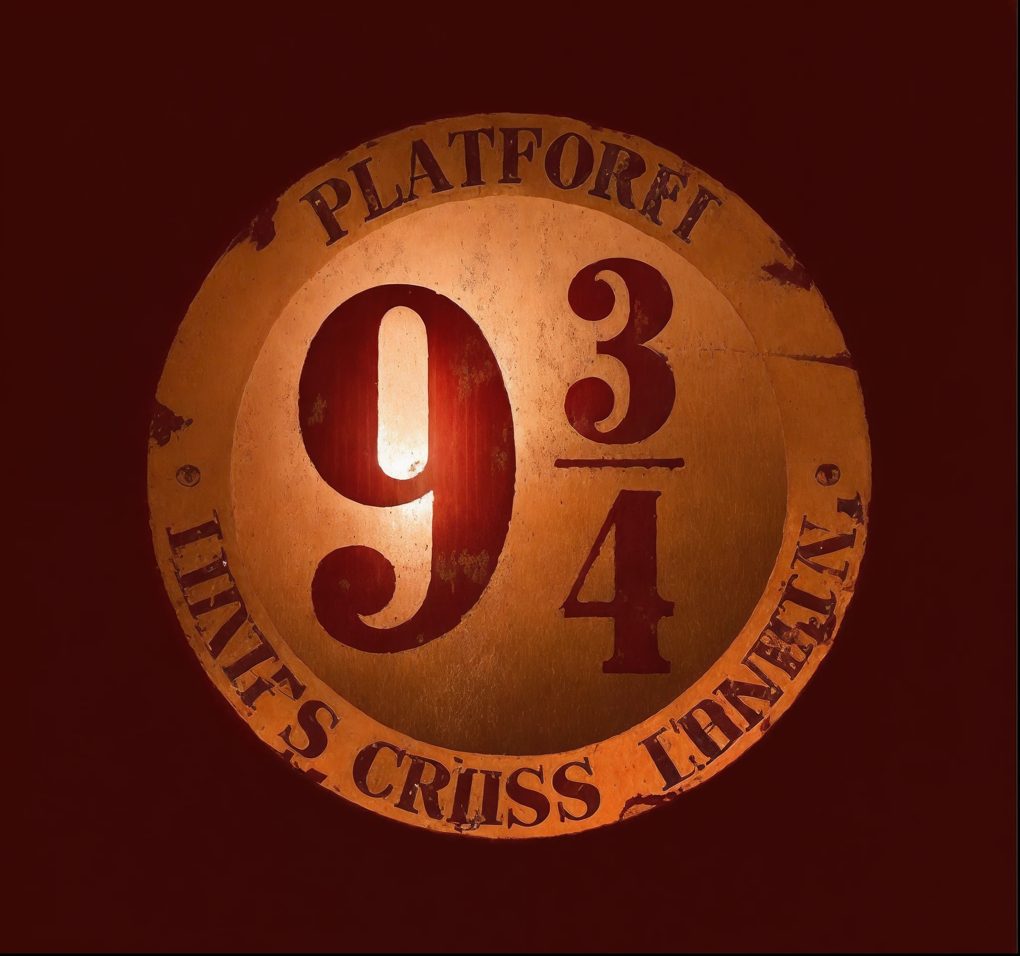 (Para fechar ,vermelho ,branco e preto), of a Harry Potter Express sign with a number 9, Plataforma 9 3 / 4, Gryffindor, Three-Bedroom View, 2 4 anos, Harry, inspirado em Fuller Potter, version 3, harry potter series setting, Ambientado em 1999, em 9 4, Directed by: Kristin Nelson, travessuras administradas, Ambientado em 1998