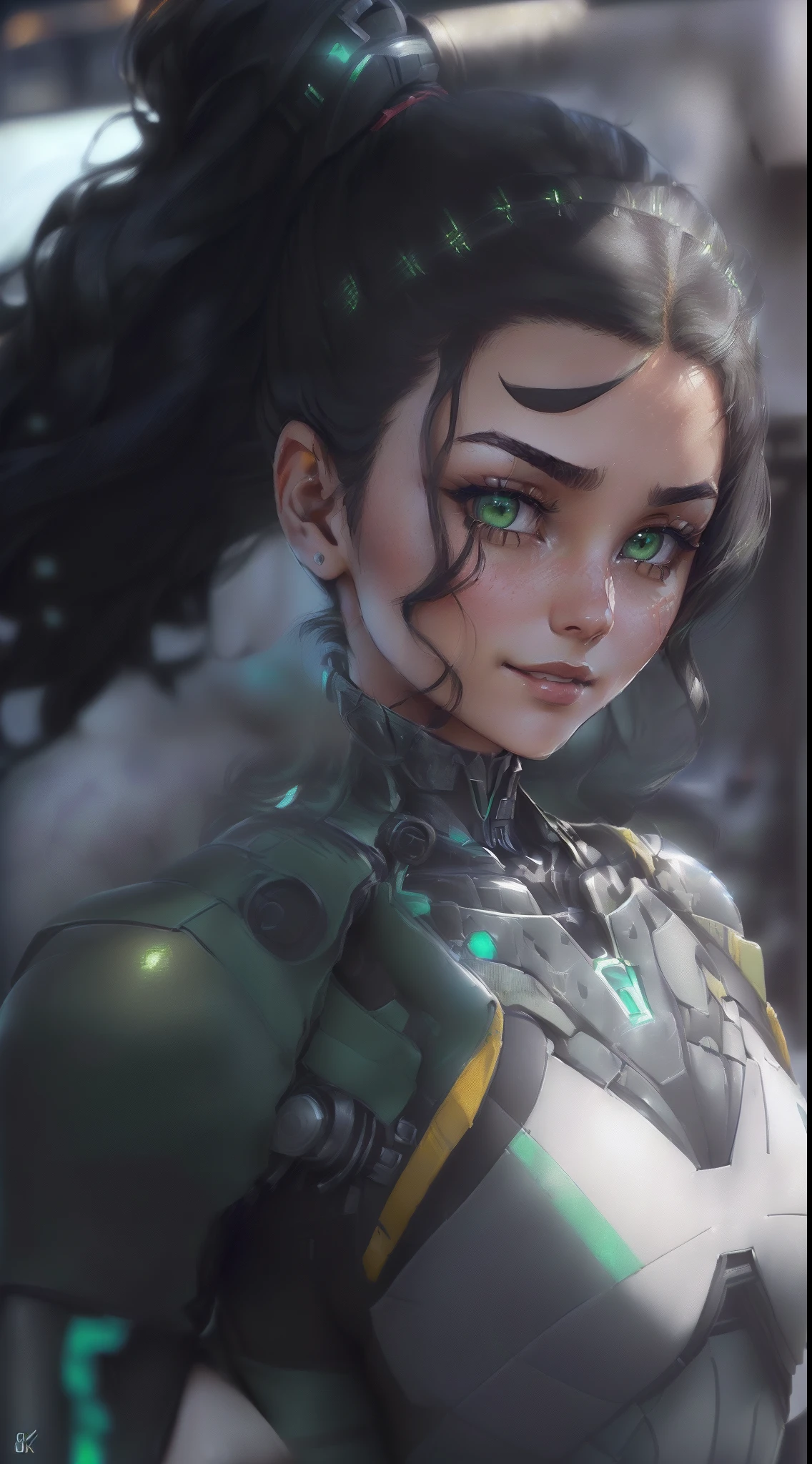 (eaArt Bot
Txt2Img
22:38:38
((((((A young woman))), the anime, ( Green eyes), (black hair), Nice face, ssmile, sports body, hairlong, Wavy Hair , (((morena))), ((tmasterpiece, beste-Qualit)), illustartion, Ультра деталпазированная 8k, Photorealistic, sharp-focus, higly detailed, Professional lighting, contact jumpsuit, Mechpilot, pilot suit, adheres to the body, Robot in the background,