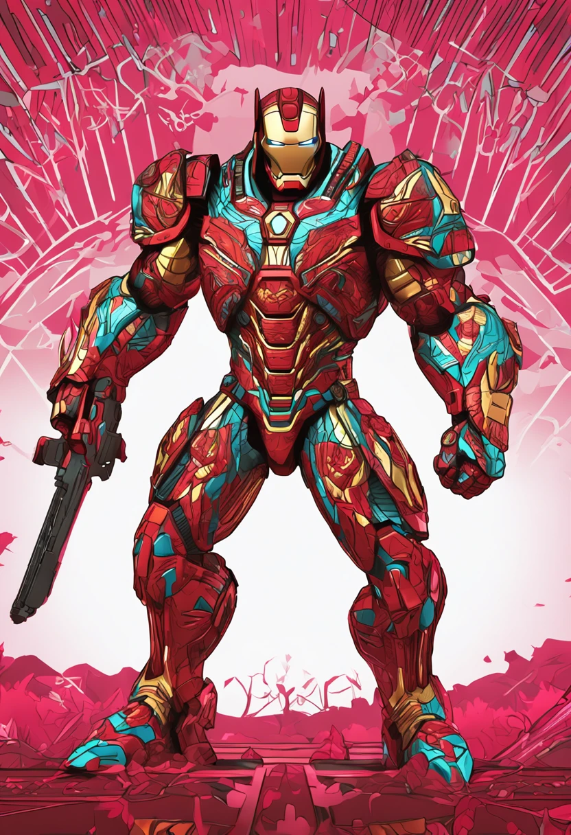 ironman, TM Samurai, intricate face details, Poster style, icons, Vibrant colors, Vector style, Digital Art, 4K, Intricate details, charmed, Professionally made, Beautiful vector illustration, 12K resolution, 。.3D, All characters in detailed full-body, Highly detailed, Vibrant, Ultra High Quality, Hyper-Realism, Photorealism, Octane Render]