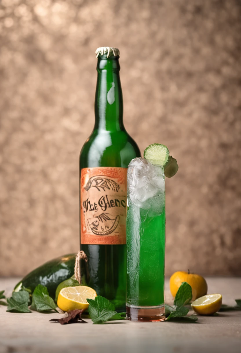 Crea una foto ultrarrealista en 8K que represente a un gnomo con gran sombrero verde con hebilla y sentado dentro de un acogedor, barra con poca luz. It should be caught in the middle of savoring a cold beer, with amber liquid and condensation on visible glass. El duende con sombrero grande verde debe estar vestido con ropa de gnomo, providing a stark contrast to the rustic and darker tones of the bar ambience. Your posture should communicate a sense of relaxation, Happiness and satisfaction. Duende verde disfrutando de su bebida. El ambiente del bar debe ser rico en detalles, from the polished wood counters to the ambient lighting that projects a soft glow on the various elements of the bar, incluyendo botellas, Grifos, y posiblemente otros clientes en el fondo, aunque fuera de foco. The composition of the image must be in Full HD with every detail, del bar tipo victoriano., Las burbujas en la cerveza, a los matices de sus expresiones faciales, capturadas con absoluta claridad. Use a high-end lens like the Zeiss Otus series for superior sharpness and resolution. Enfatice una profundidad de campo reducida para enfocarse en el hombre y su entorno inmediato, subtly blurring the more distant background. The lighting should be soft and warm, Mejorar la naturaleza acogedora del bar y resaltar las texturas y detalles del hombre, su bebida, y su entorno. --ar 16:9 --Calidad 2 --Caos 10
