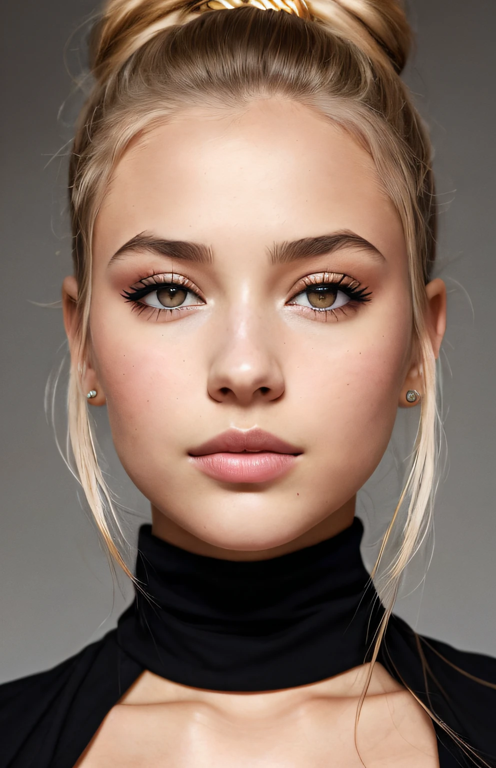 arafed woman with a black top and a choke neck, portrait sophie mudd, perfect face model, face like ester exposito, aleksandra waliszewska, extremely beautiful face, clean perfect symmetrical face, model face, perfect face ), perfect face, detailed perfect face, sydney sweeney, dasha taran, eva elfie, betty cooper