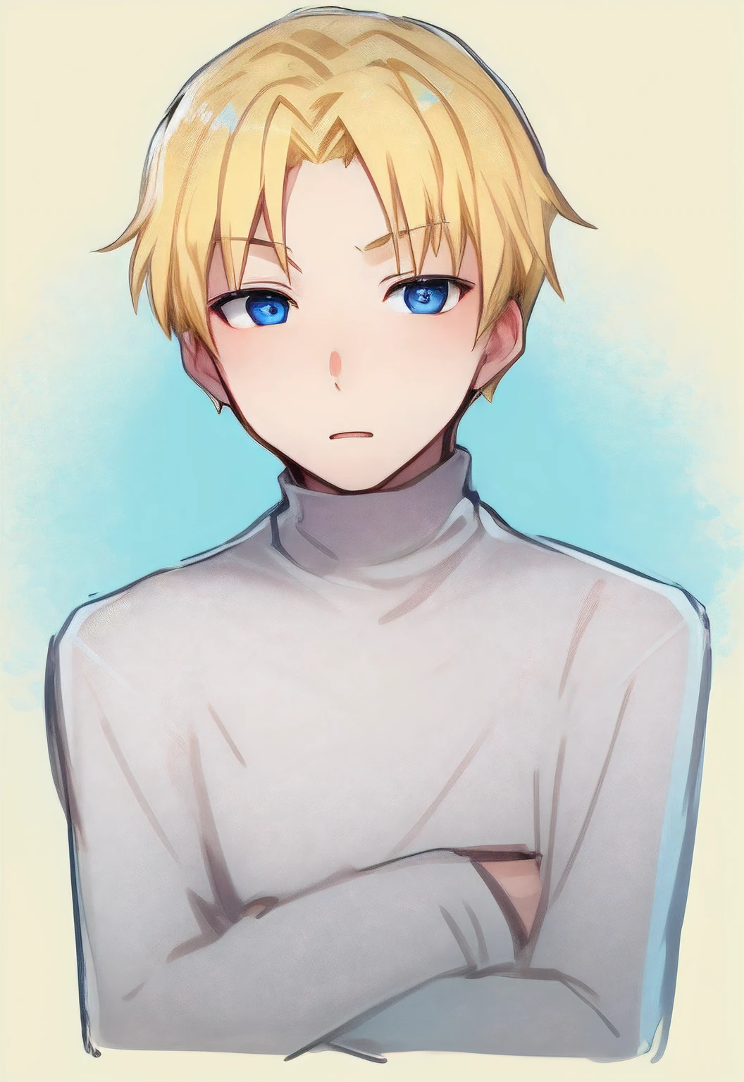 1boy. blonde hair, blue eyes,