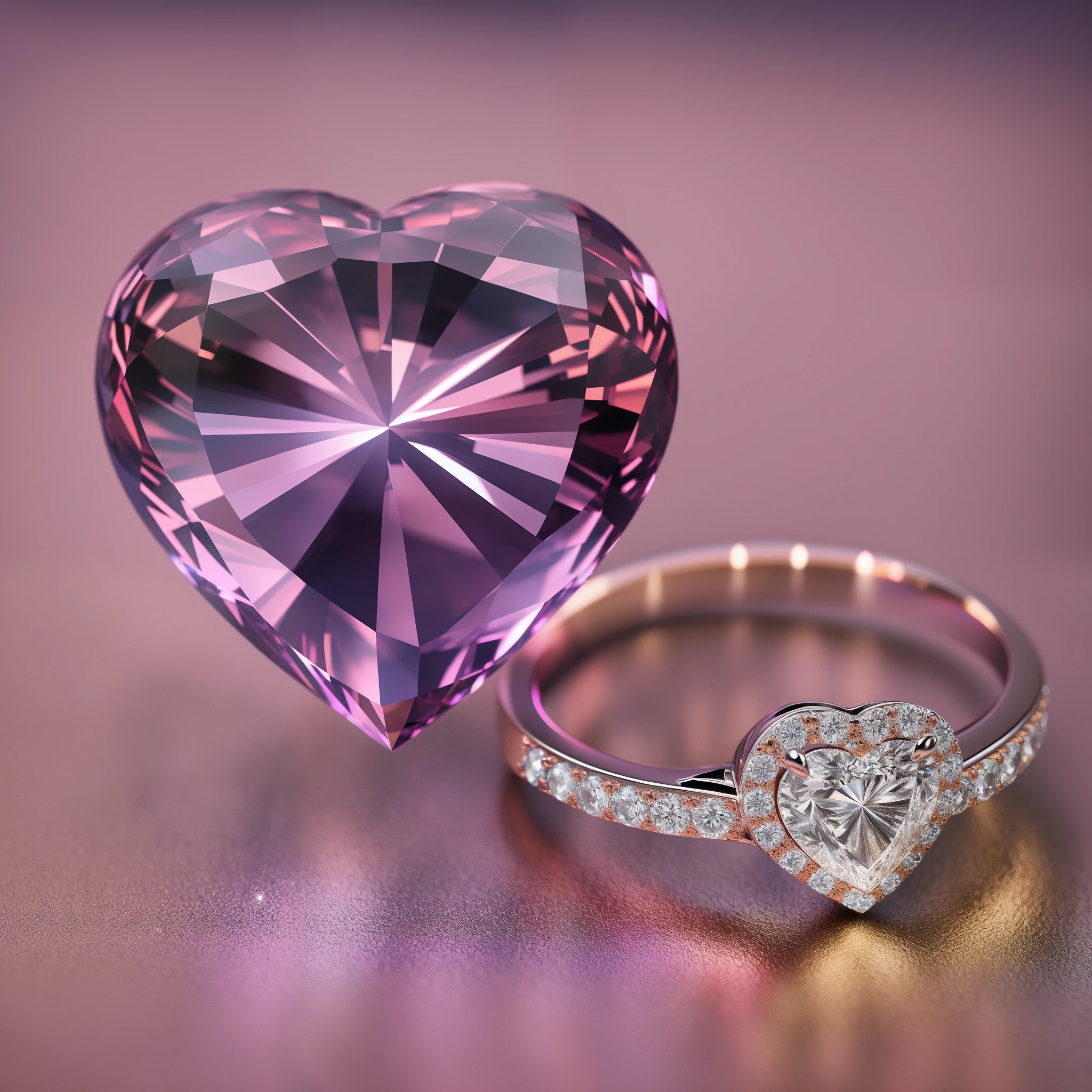 masterpiece,best quality,ultra high res, 8k uhd, dslr, high quality,(photorealistic:1.4), cinematic lighting, HDR,a beautiful ring with heart shaped jewel diamond, shining with sparkle and glitter, 
,motion design,C4D,rendering,light and shadow