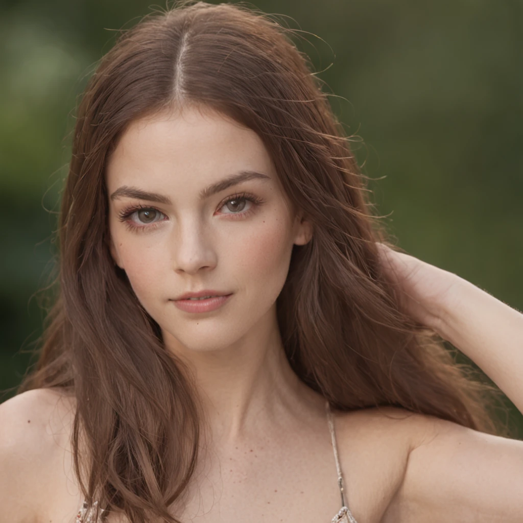 Menina americana, loira, olhos vermelhos,, cabelo longo, wearing bikini, sorrindo, rosto molhado com esperma