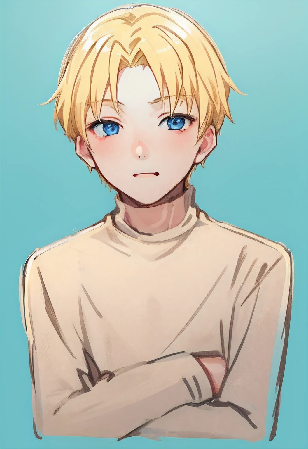 1boy. blonde hair, blue eyes,
