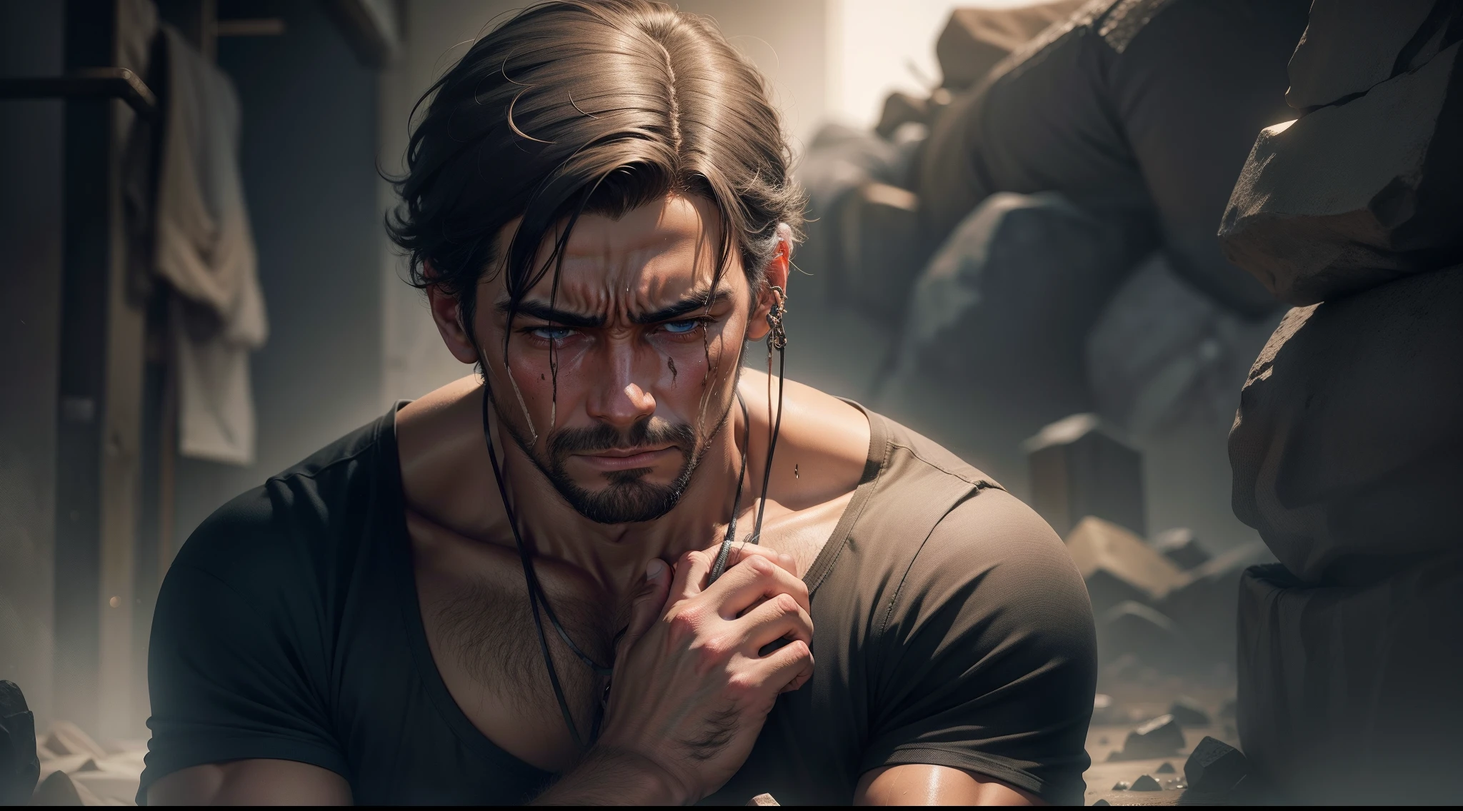 Man going through hardship.