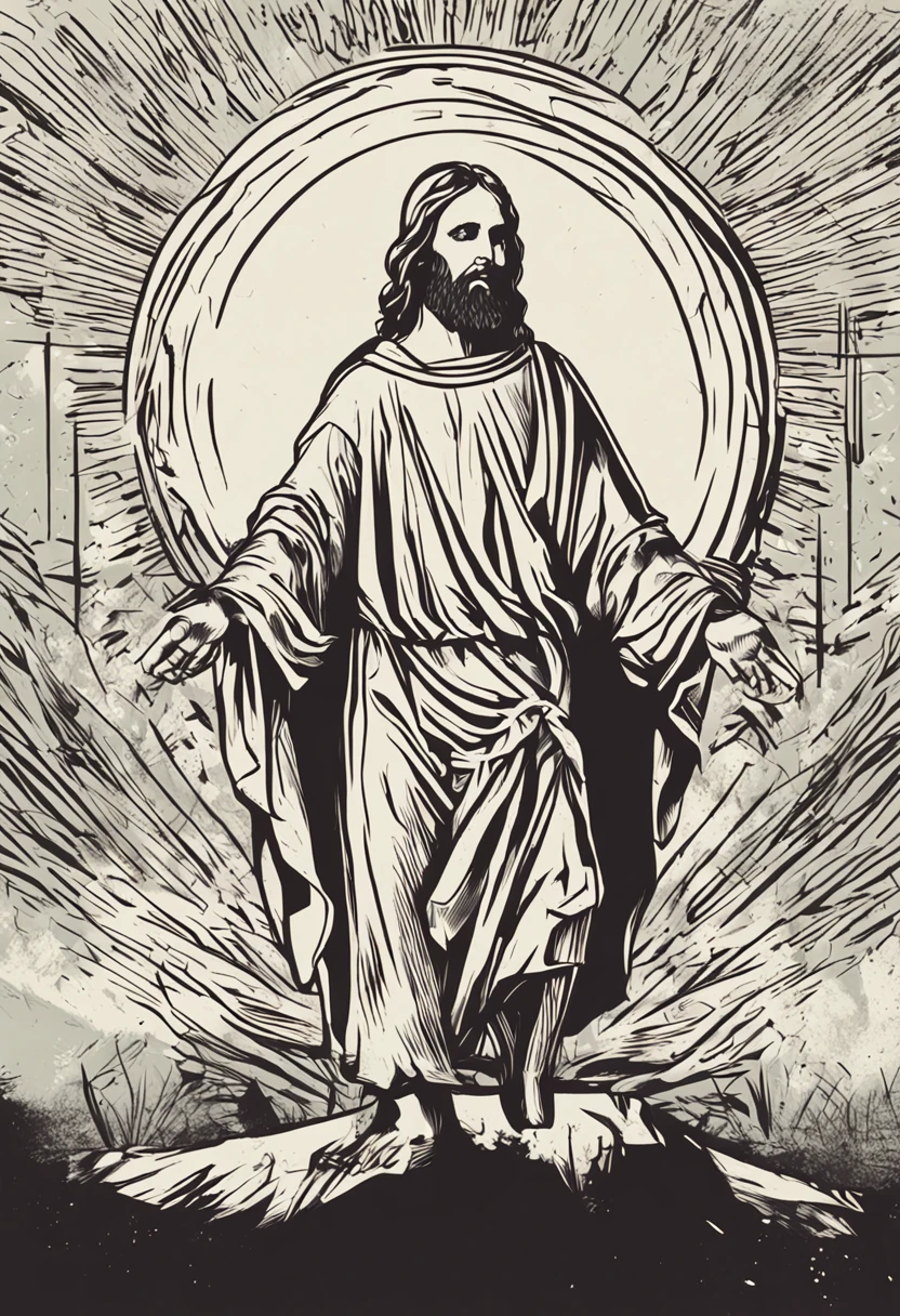 Desenhe um logotipo com a silhueta de Jesus Cristo ao lado de uma pessoa, simbolizando a proximidade e amizade com Ele