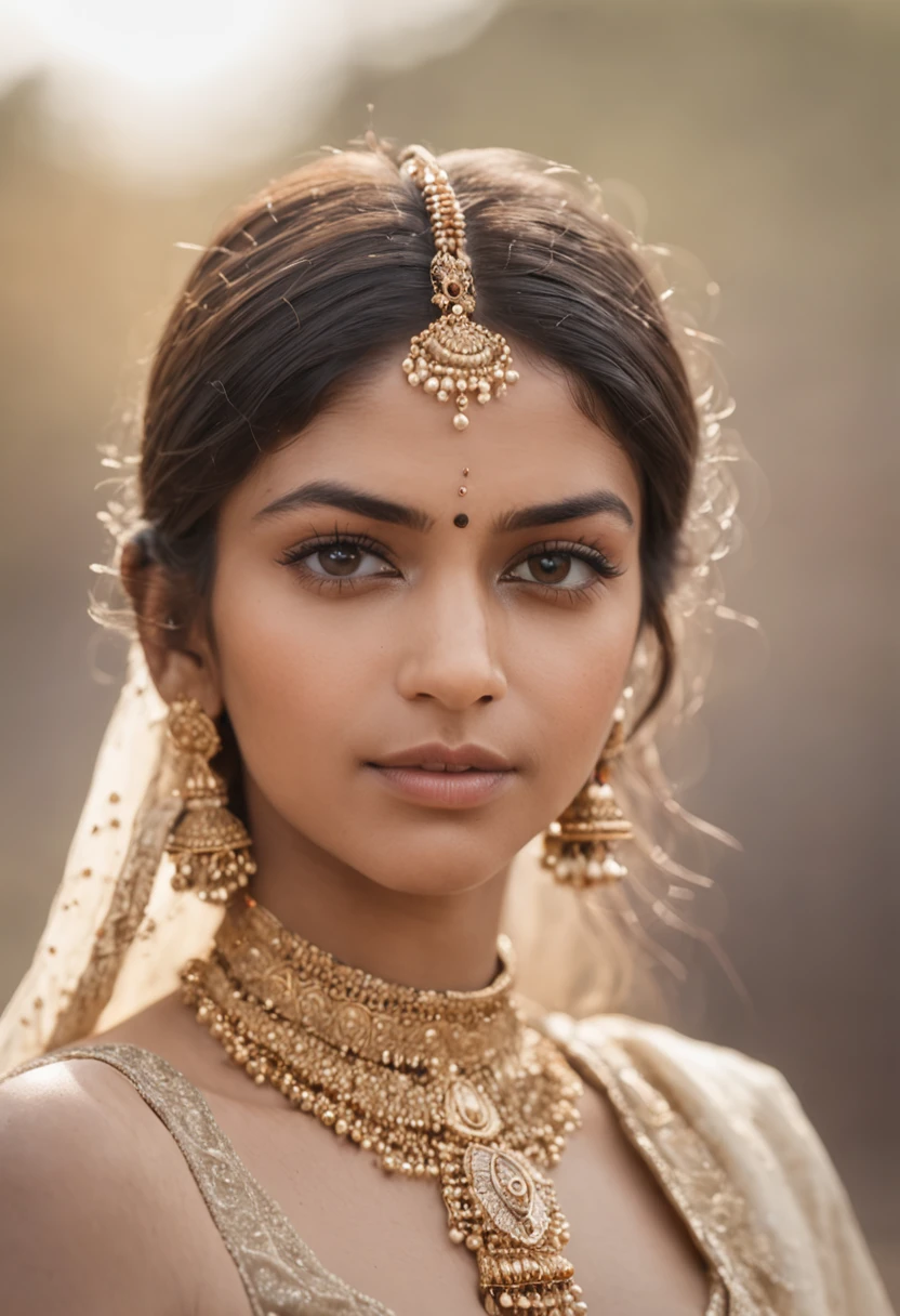 Indian girl , Peitos grandes, na praia