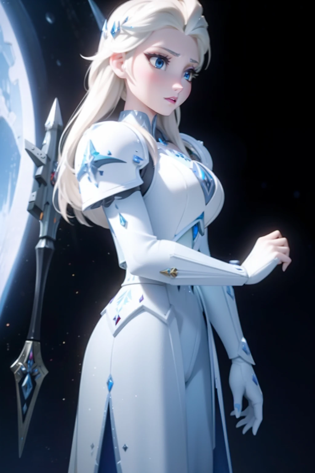 Elsa in warhammer 40k space marine armor,